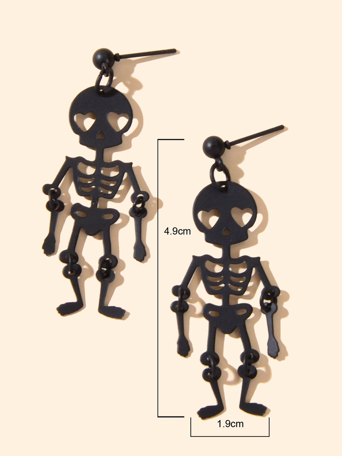 Black Skeleton Punk Party Earrings Gothic Hip Hop Jewellery Skull Bone Earrings-2