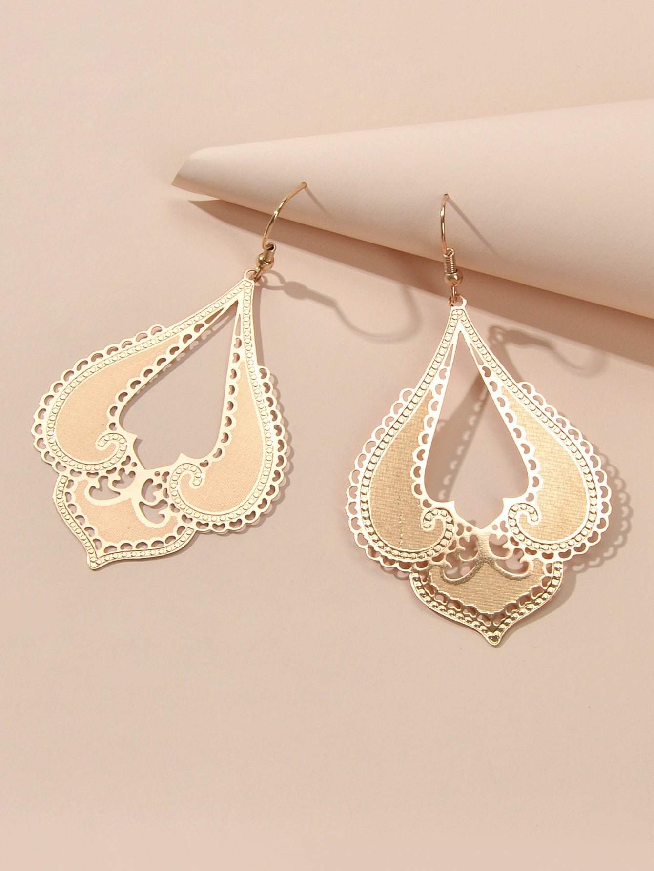 Retro Jewelry Gold Geometric Drop Chandelier Earring Wholesale Price Accessories-2