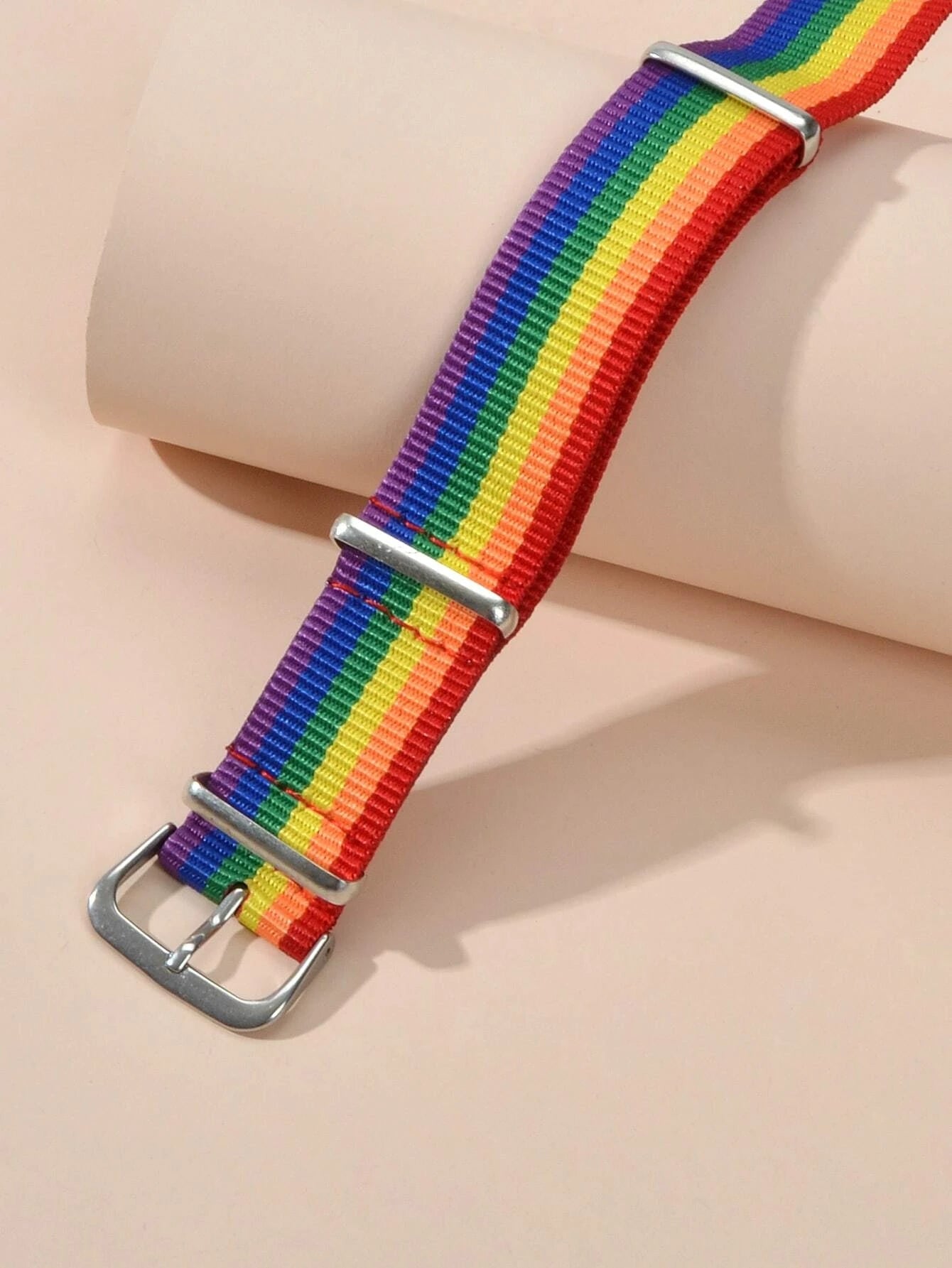 Belt Colorful Rainbow Striped Braided Wrap Bangle Bracelet Hiphop Accessories-3