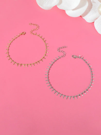 2pcs Valentine's Day Gift Beach Anklets Matching Couple Best Friend Foot Jewelry-3