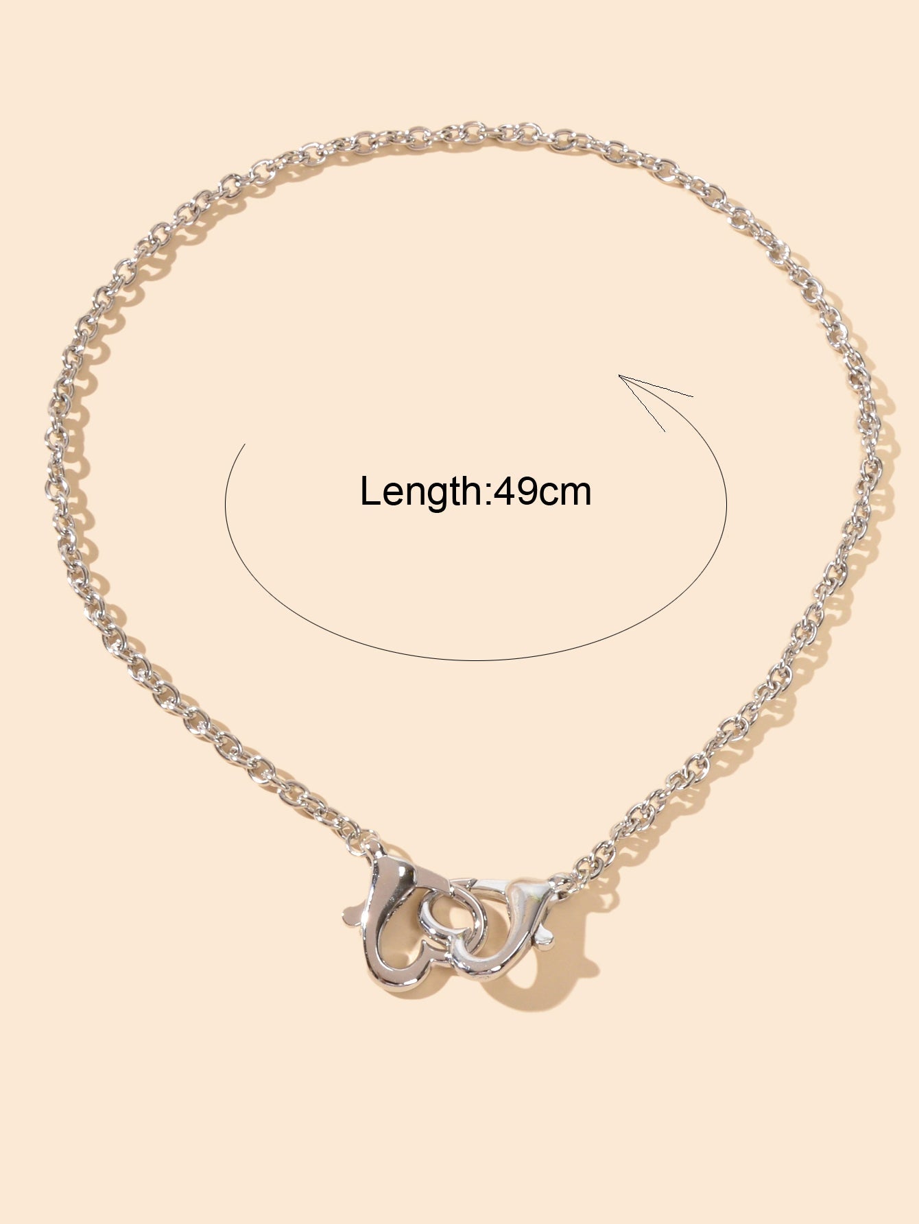 Party Decoration Women Silver Lock Heart Charm Necklace Teens Girl Trendy Collar-2