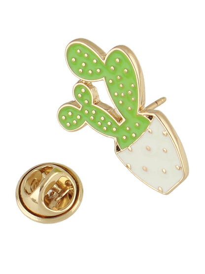 Cute Cartoon Cactus Enamel Lapel Pins Potted Plant Brooches Novelty Badges Gift-2
