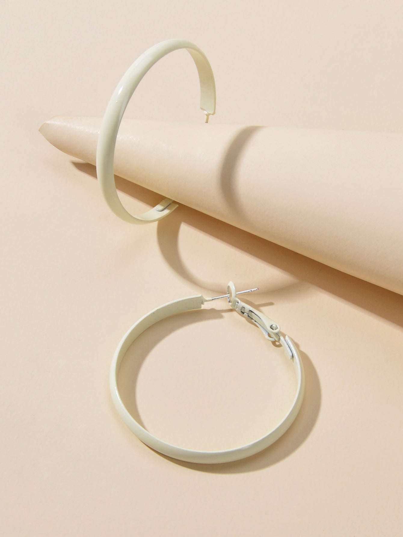 Party Decoration Women Beige Big Circle Hoop Dangle Boho Chic Holiday Earrings-2