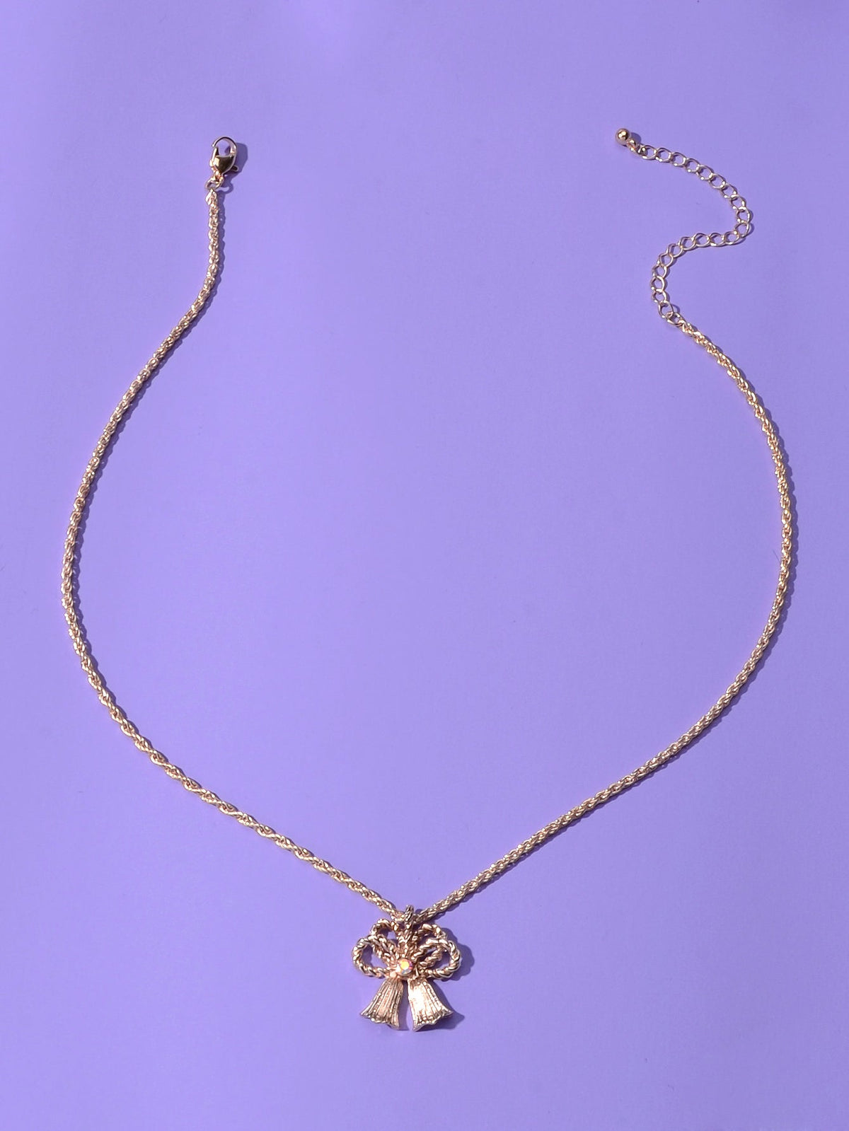 Festival Jewellery Gold Silver Chain Bow Bells Charm Necklace Women Accessories-2