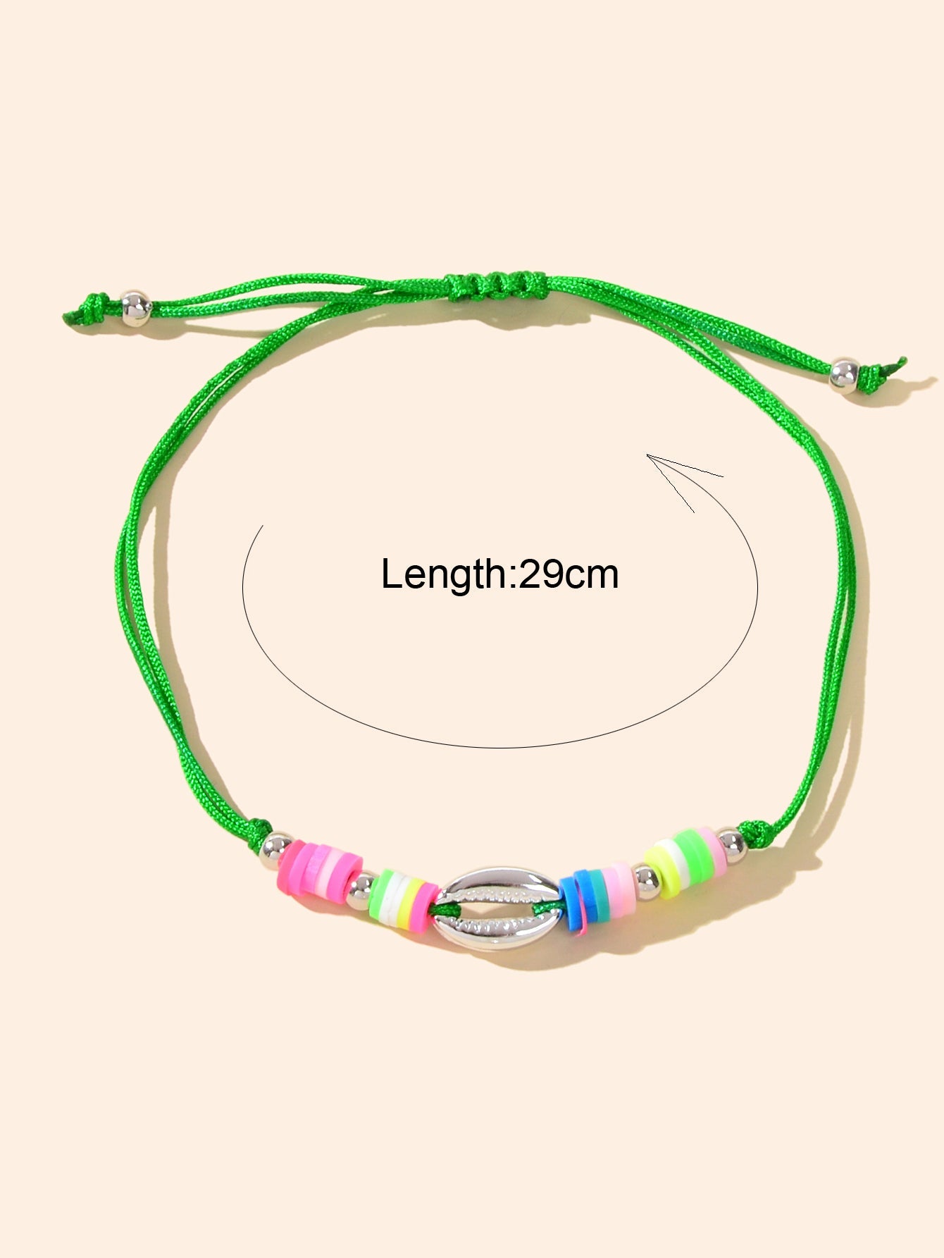 Boho Chic Candy Color Handmade Soft Beads Shell Anklet Adjustable Foot Jewellery-2