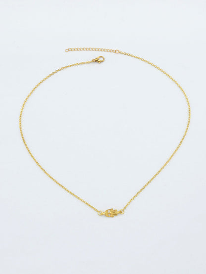 Minimalist Gold Silver Chain Hand Pendant Necklace Funny Gifts for Best Friends-2