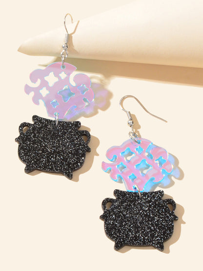 Exaggerated Acrylic Drop Dangle Statement Pot Earrings Funny Costume Jewellery-2