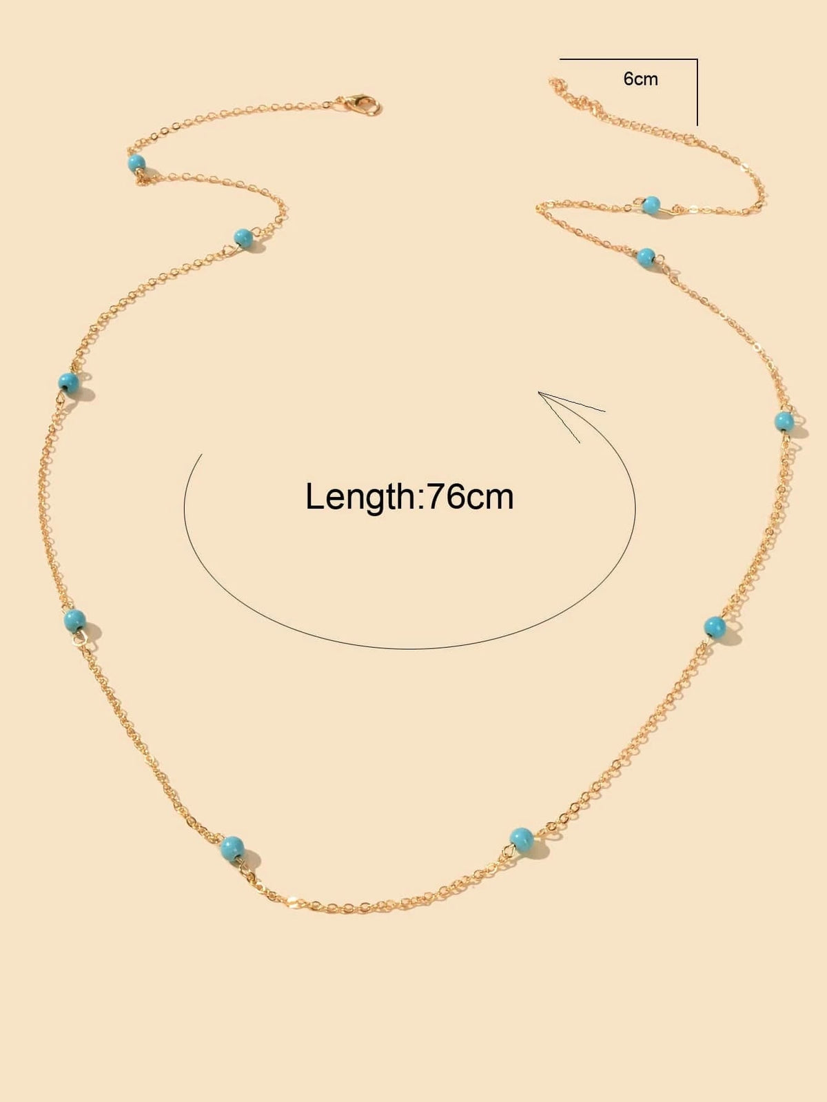 AU Post Boho Chic Beach Blue Bead Gold Chain Waist Link Body Chain Belly Jewelry-2