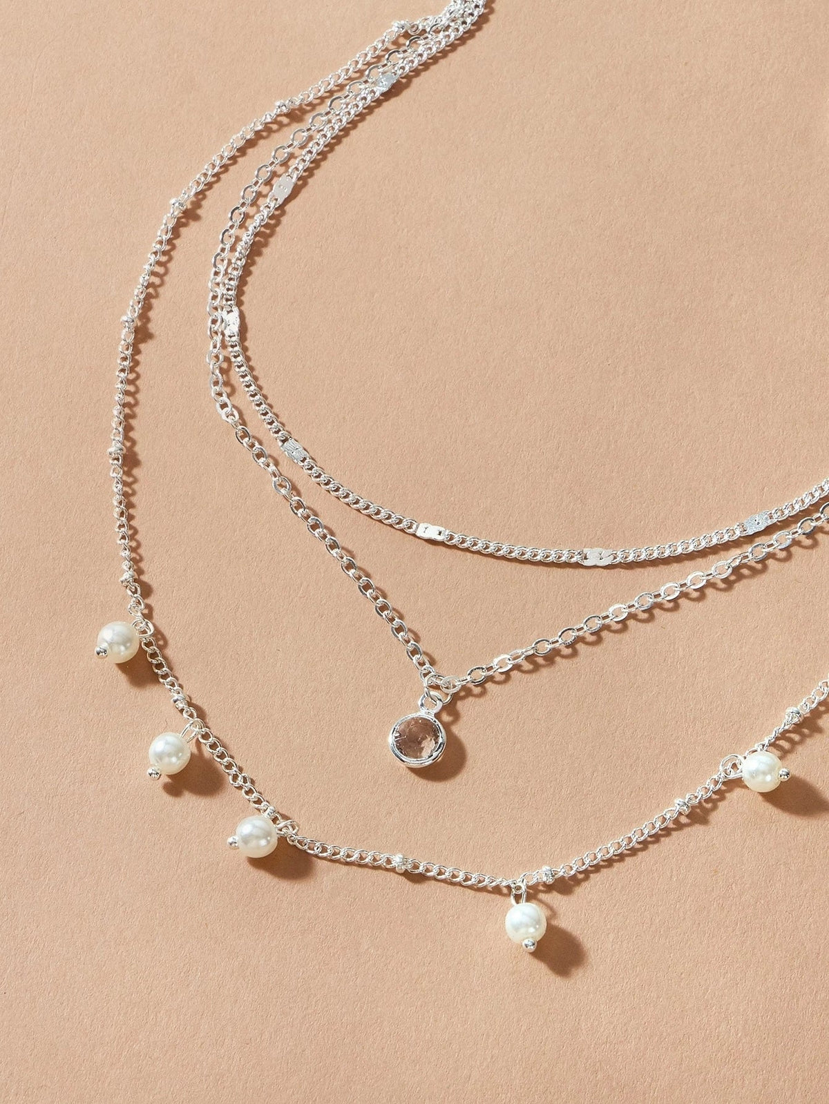 AU Local Fashion Pearl Charm Gold Multi-layer Chain Necklace New Style Jewellery-2