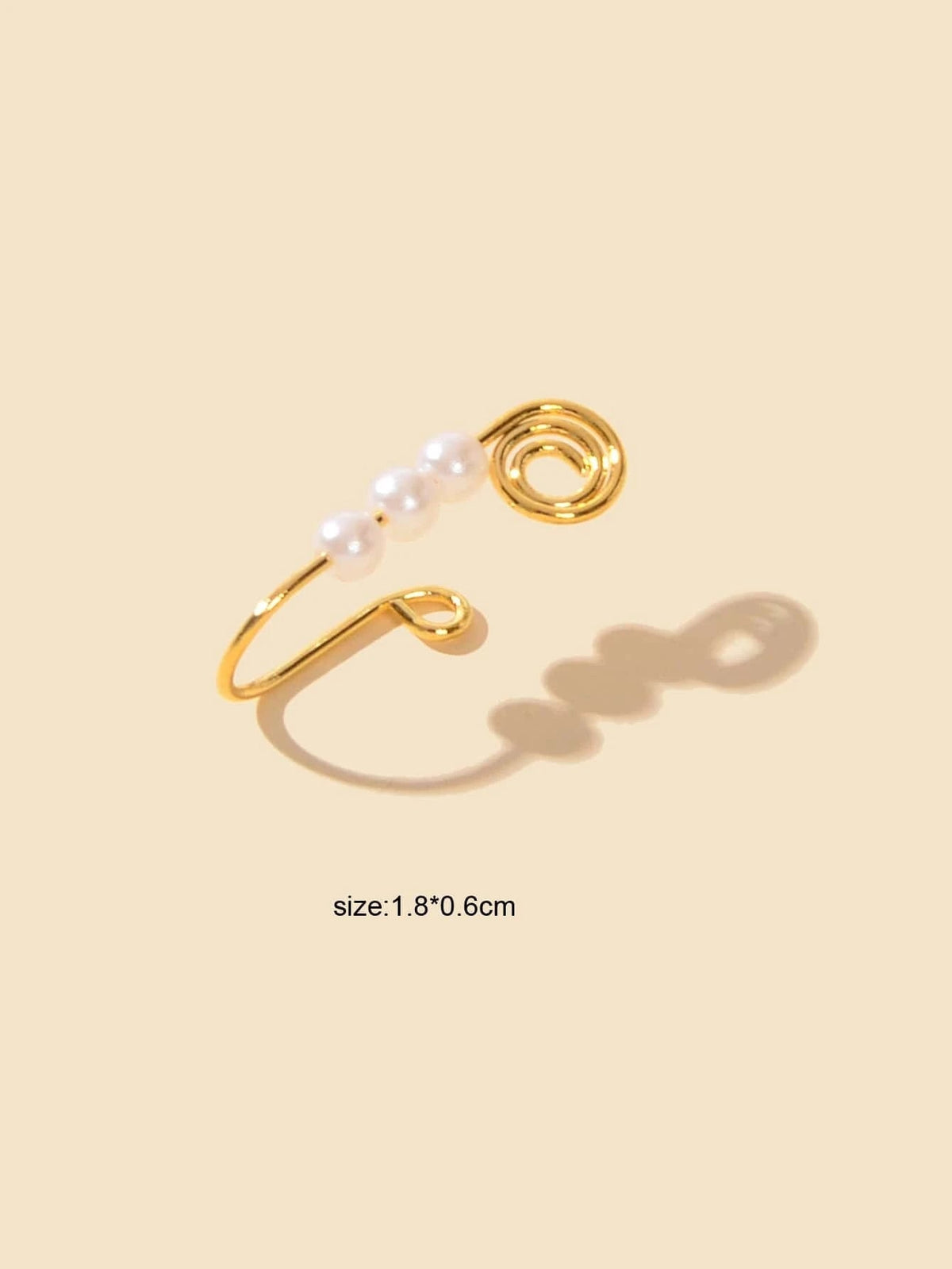 1pc Geometric Circle Pearl Fake Nose Ring Lip Nose Body Piercing Stud Jewellery-2
