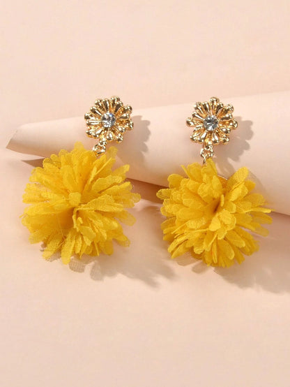 Lovely Jewellery Colorful Flower Drop Dangle Earrings Stunning Women Accessories-2