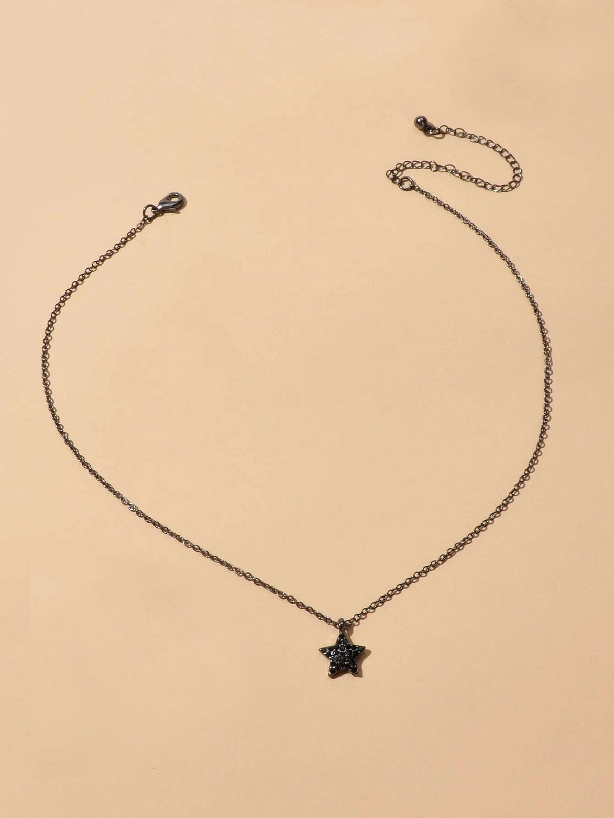 Fashion Rhinestone Jewellery Black Star Pendant Necklace Beautiful Choker Collar-2