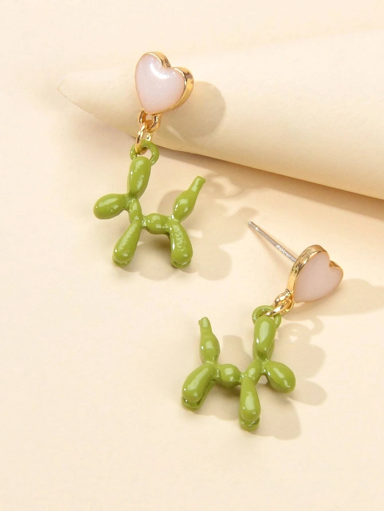 Lovely Jewellery Heart Green Dog Dangle Earrings Wholesale Price Cartoons Gift-2