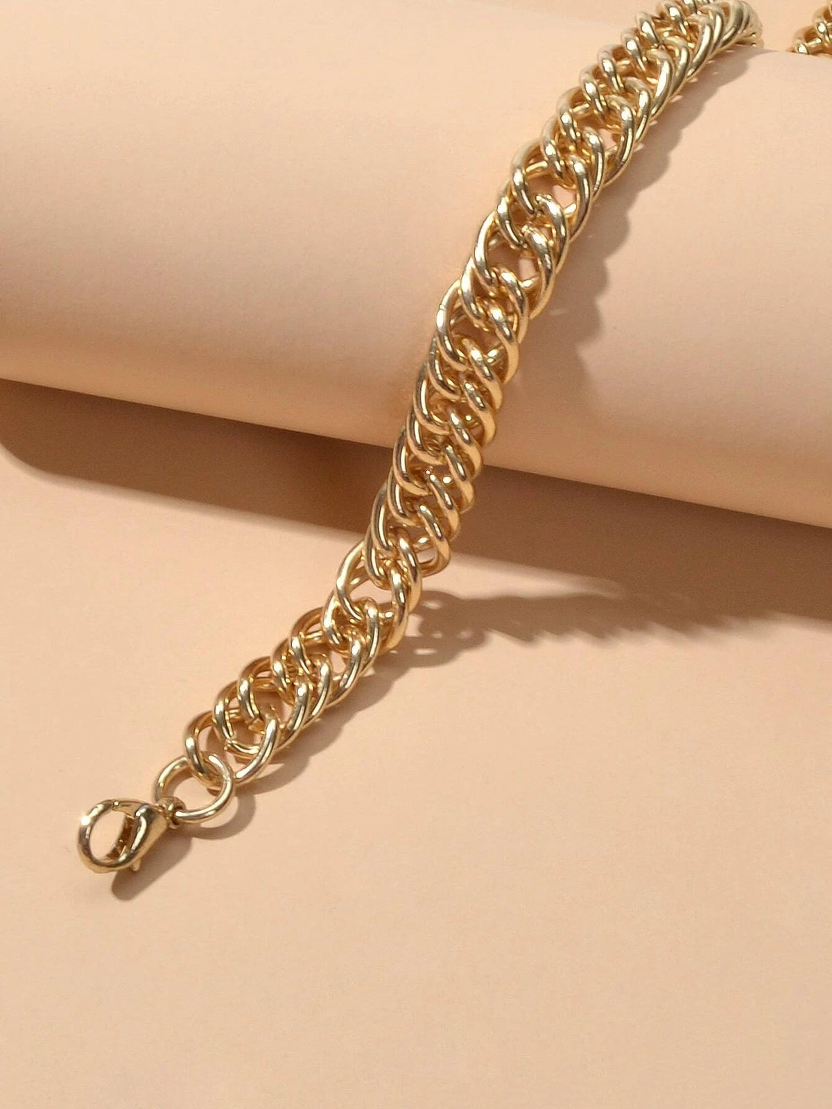 Minimalist Gold Chunky Solid Chain Statement Necklace Punk Halloween Jewellery-2