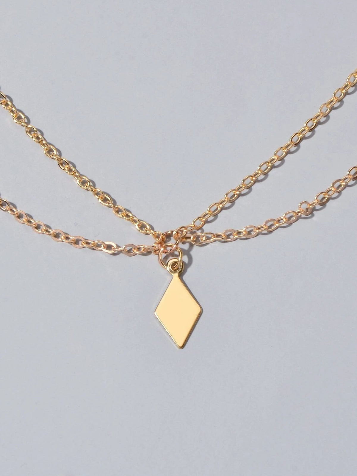 Bohemian Foot Beach Jewellery Double Layer Chain Rhombus Geometric Charm Anklet-2