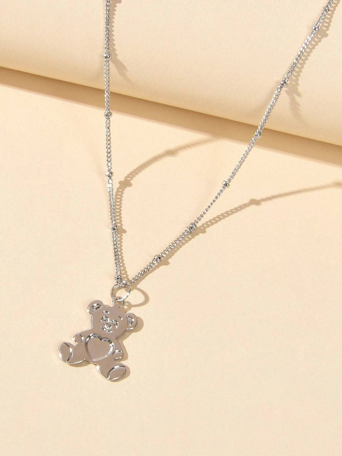 Lovely Jewellery Silver Chain Cute Bear Pendant Necklace Women Vivid Accessories-2