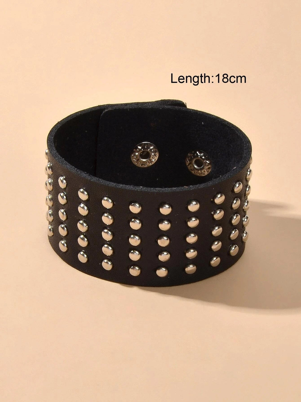 Punk Rock Silver Spike Leather Wide Wrap Bracelet Women Teens Hiphop Jewellery-2