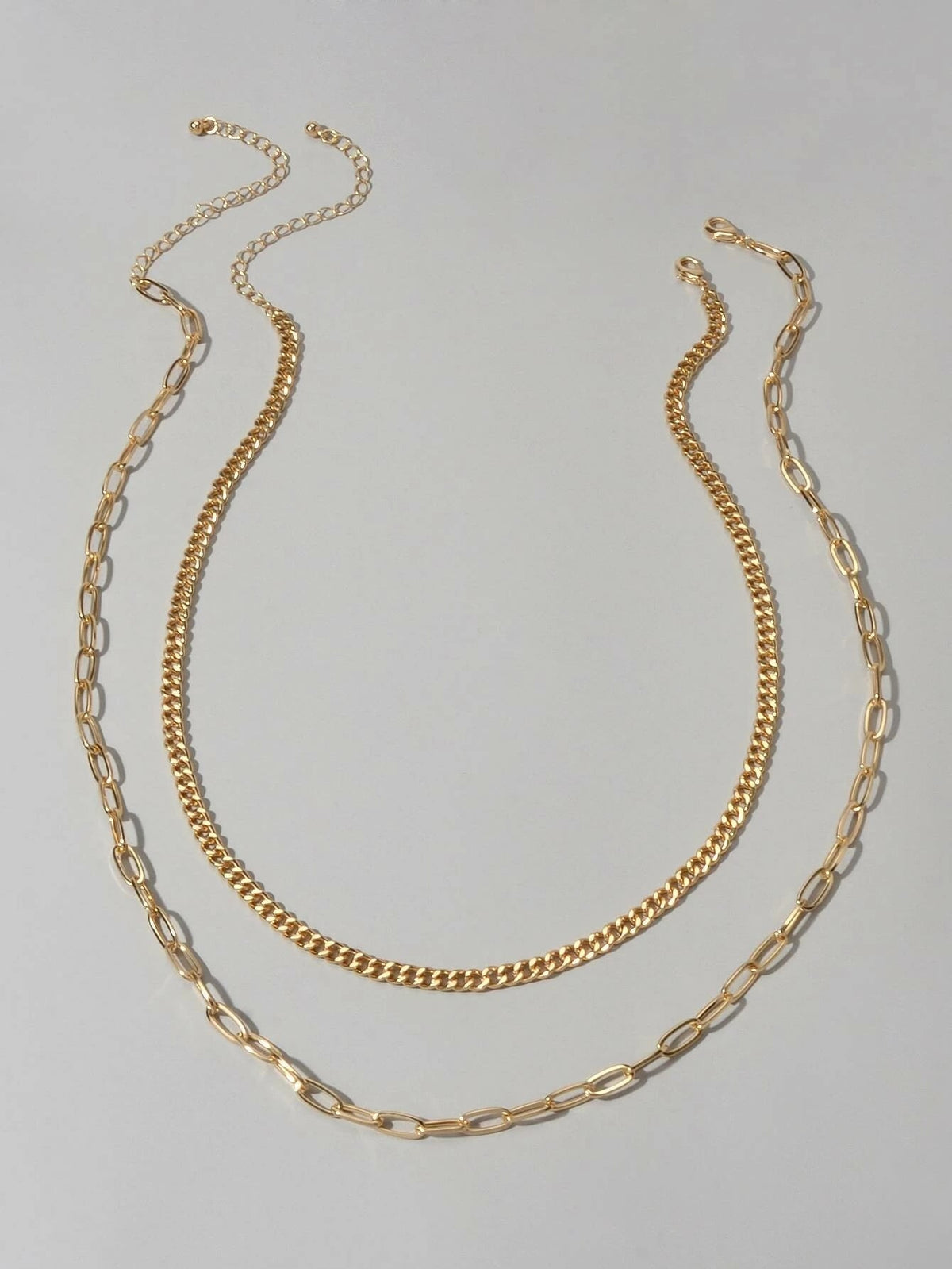 AU Stock 2pcs Chunky Link Chain Statement Layered Necklace Punk Rock Accessories-2