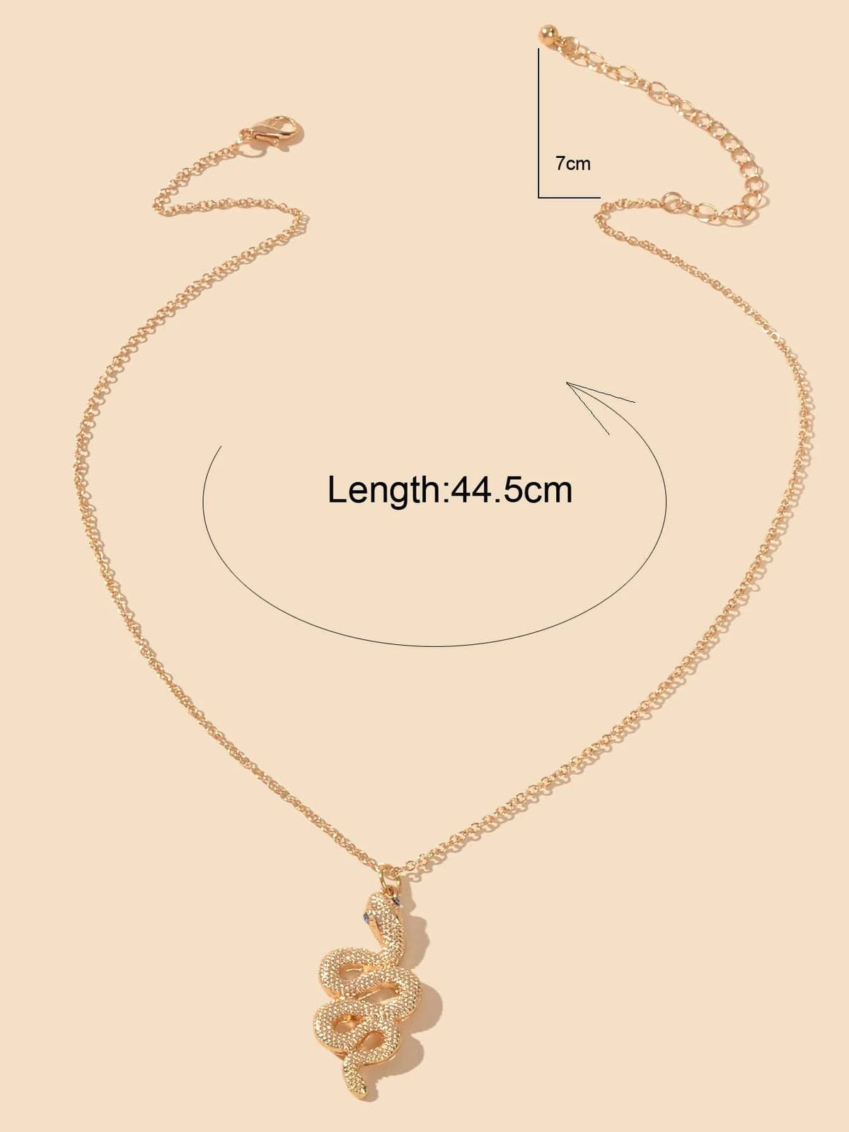 AU Post Punk Jewelry Gold Chain Snake Pendant Necklace Fashion Women Accessories-2