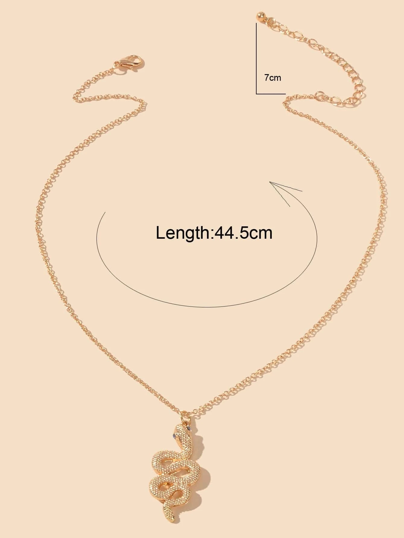 AU Post Punk Jewelry Gold Chain Snake Pendant Necklace Fashion Women Accessories-2