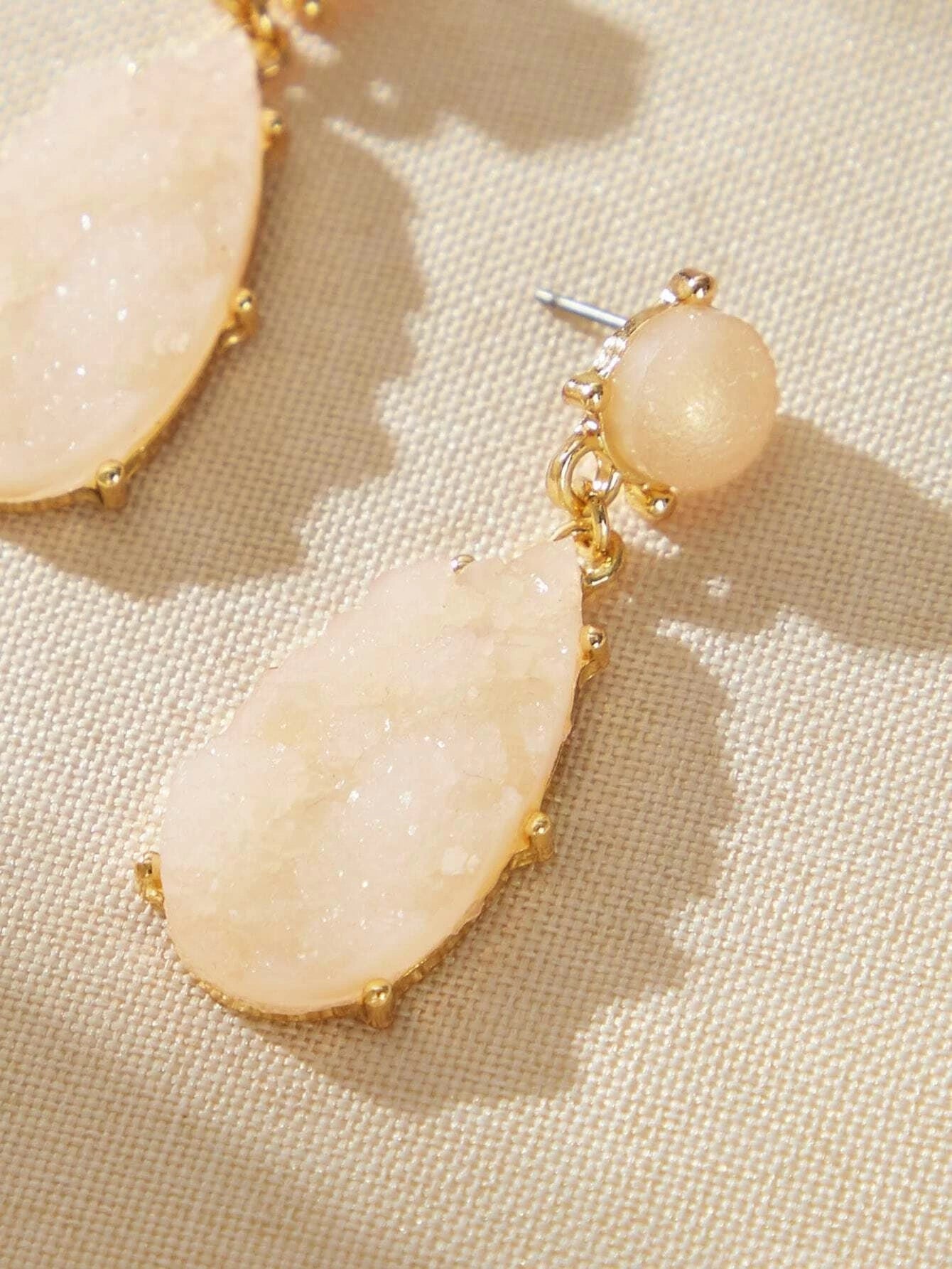 Dainty Champagne Stone Water Drop Earrings Women Girls Teens Stud Jewellery Gift-2