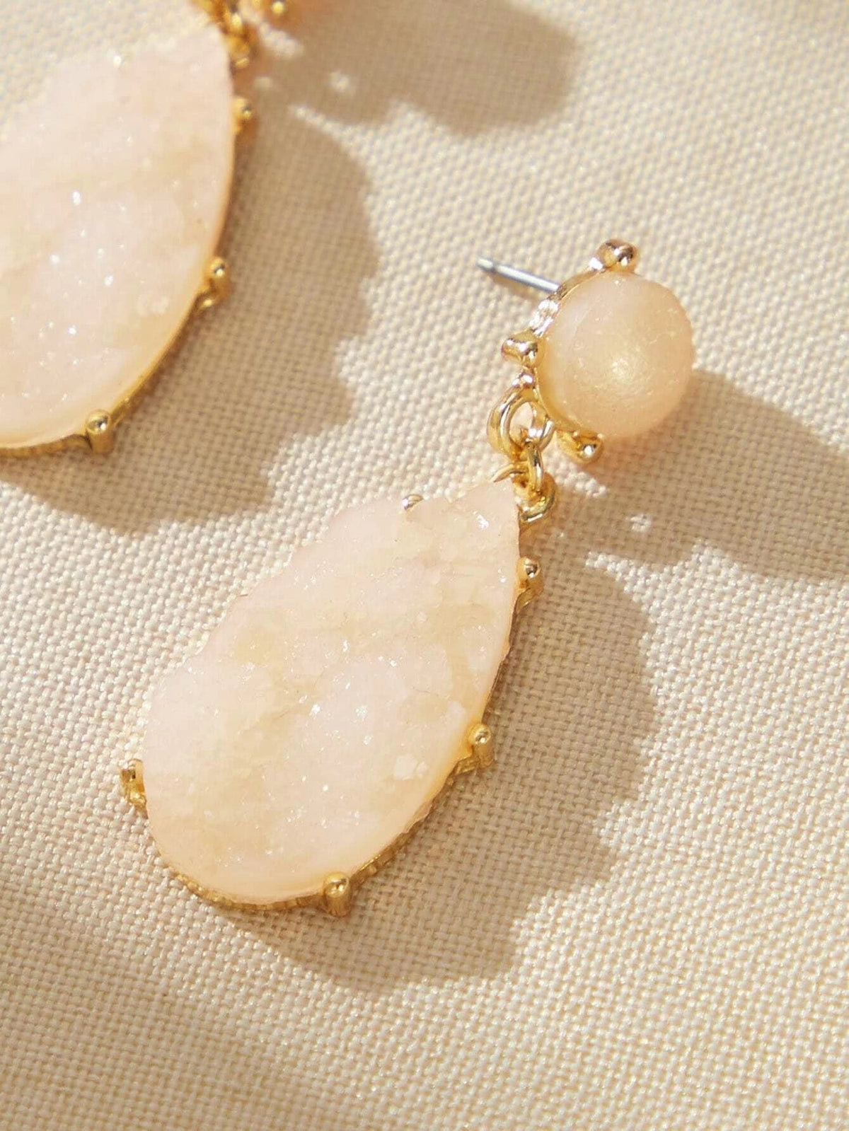Dainty Champagne Stone Water Drop Earrings Women Girls Teens Stud Jewellery Gift-2