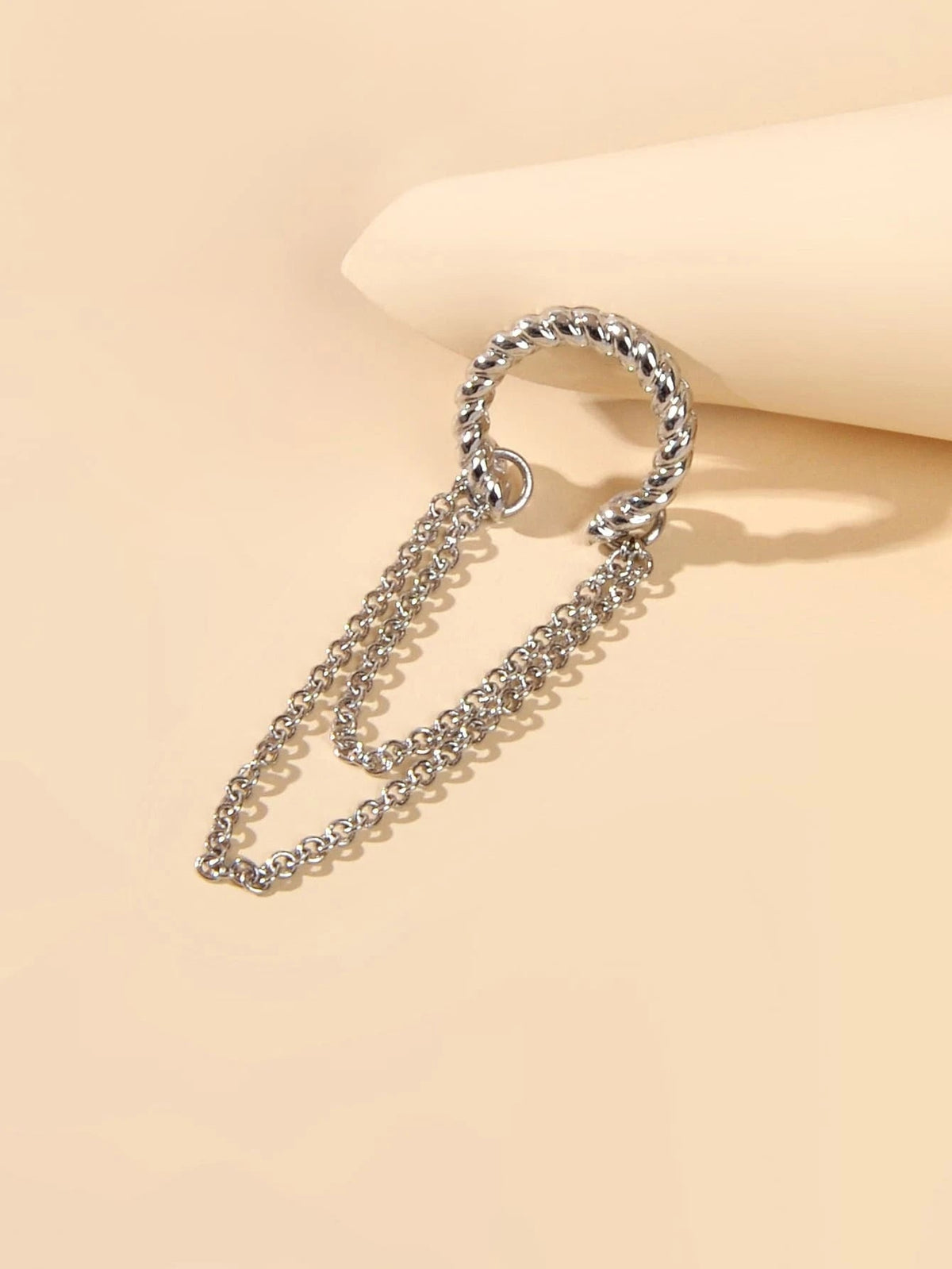 1 pc Punk Jewelry Gold Silver Chain Cartilage Earrings Ear Cuff Hiphop Accessory-2