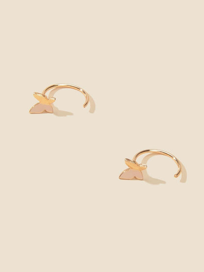 Minimalist Gold Silver Butterfly Cute Hoop Earrings Cute Stud Women Accessories-3
