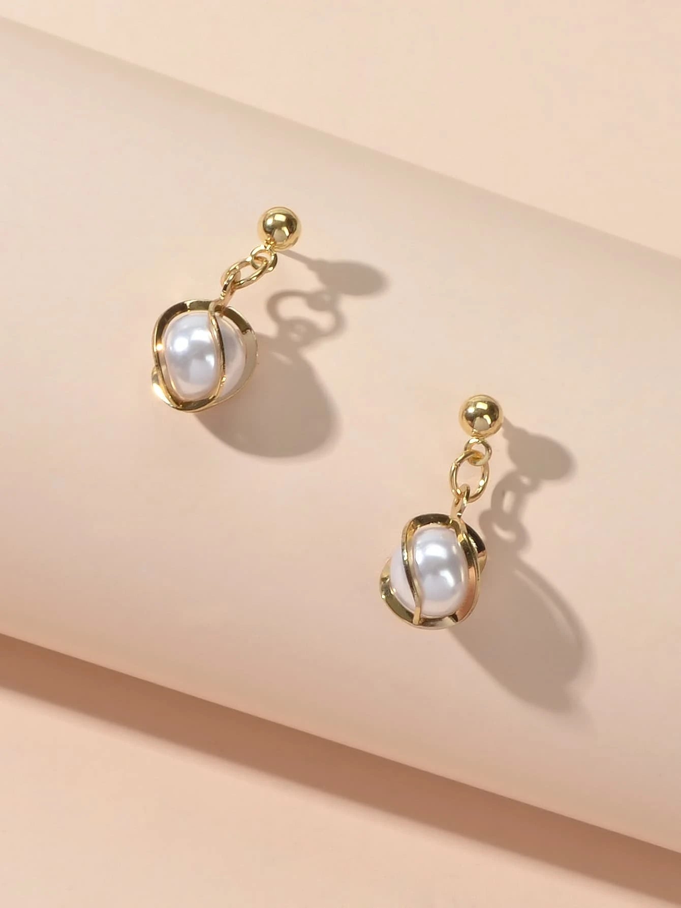 AU Local Jewellery Pearl Decor Gold Drop Earrings Wholesale Price Accessories-2