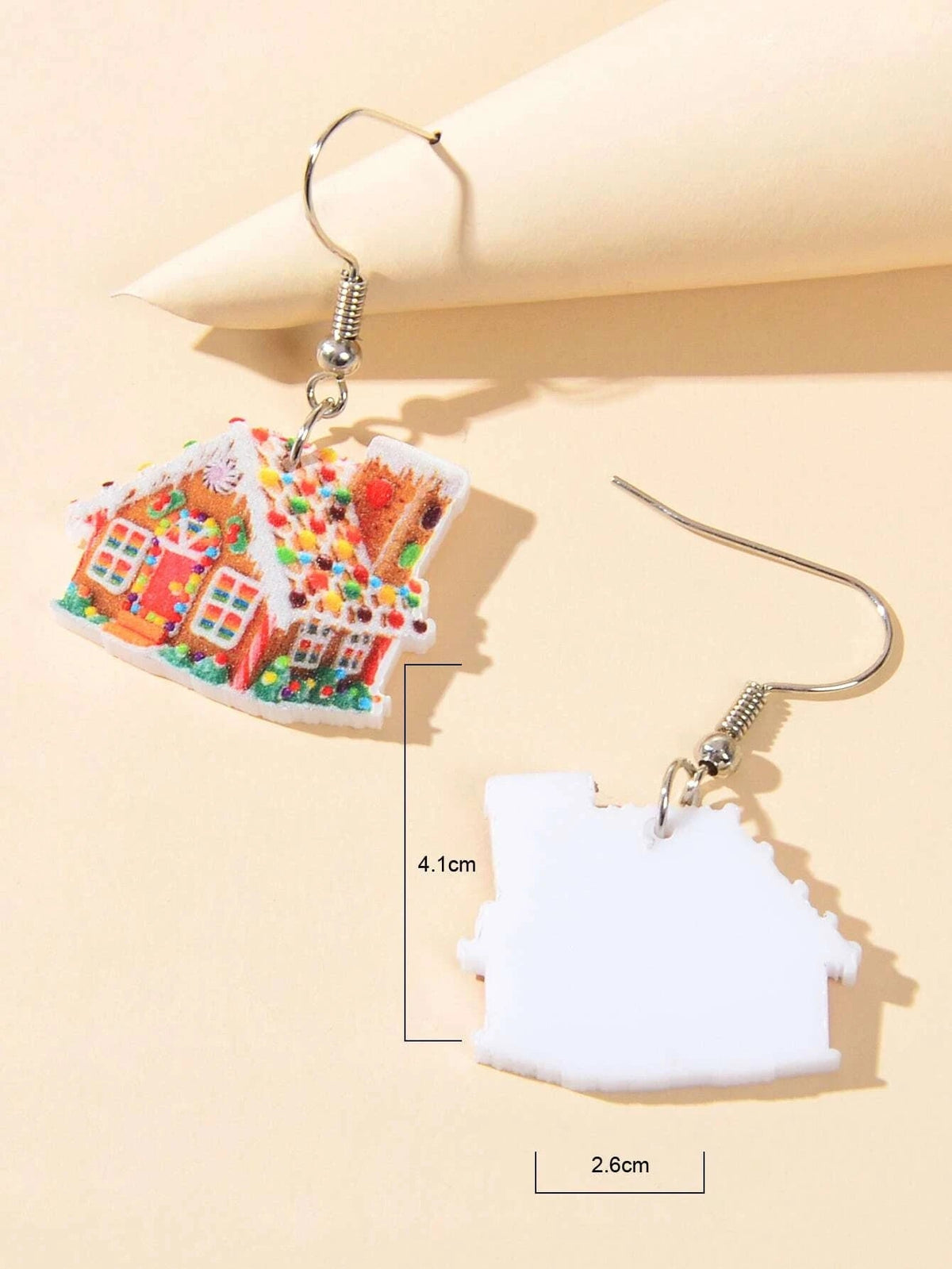 Colorful Christmas Jewellery Snow House Drop Dangle Earrings Party Festival Gift-3