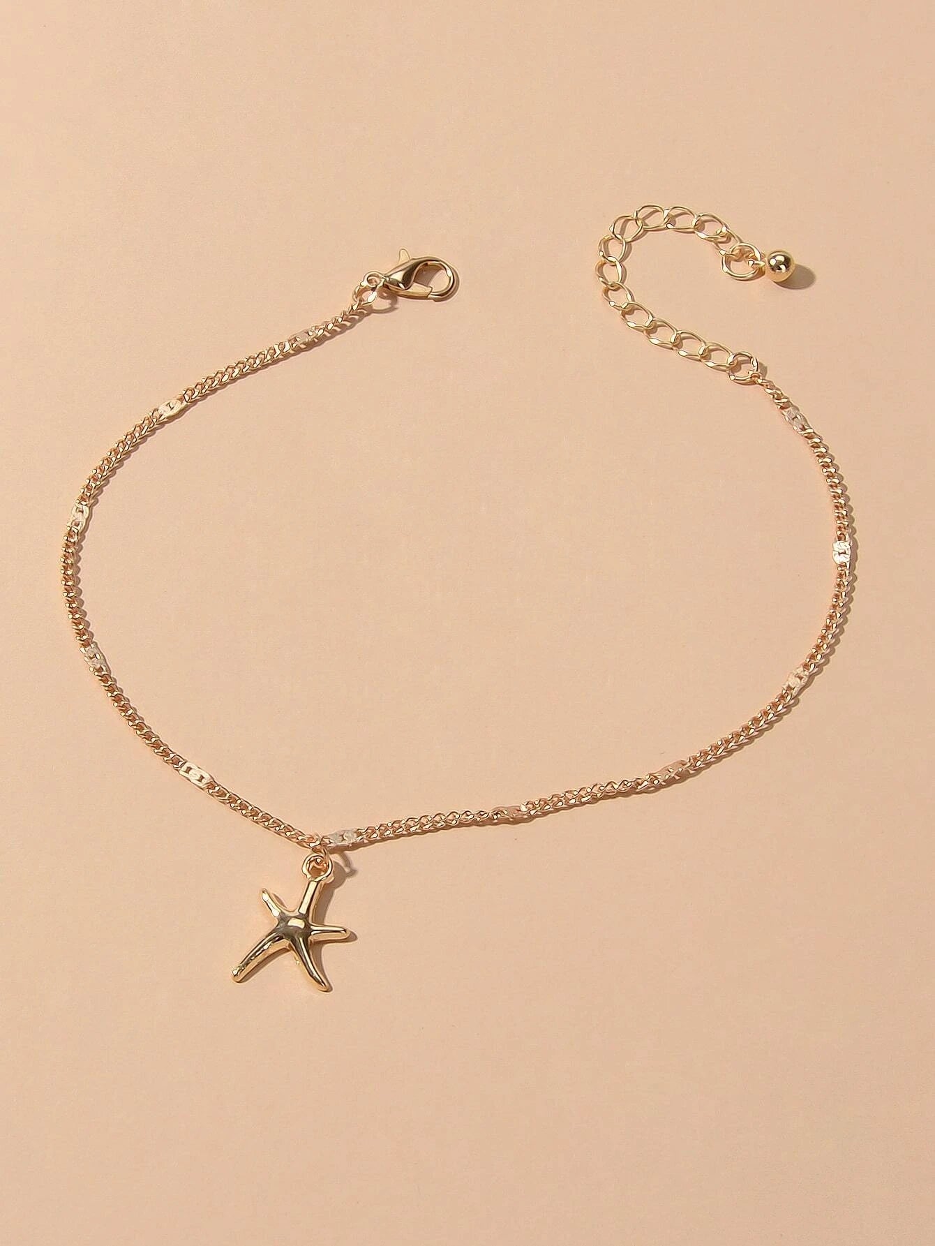 1 pc Silver Gold Starfish Charm Anklet Boho Beach Bracelet Foot Chain Jewellery-2