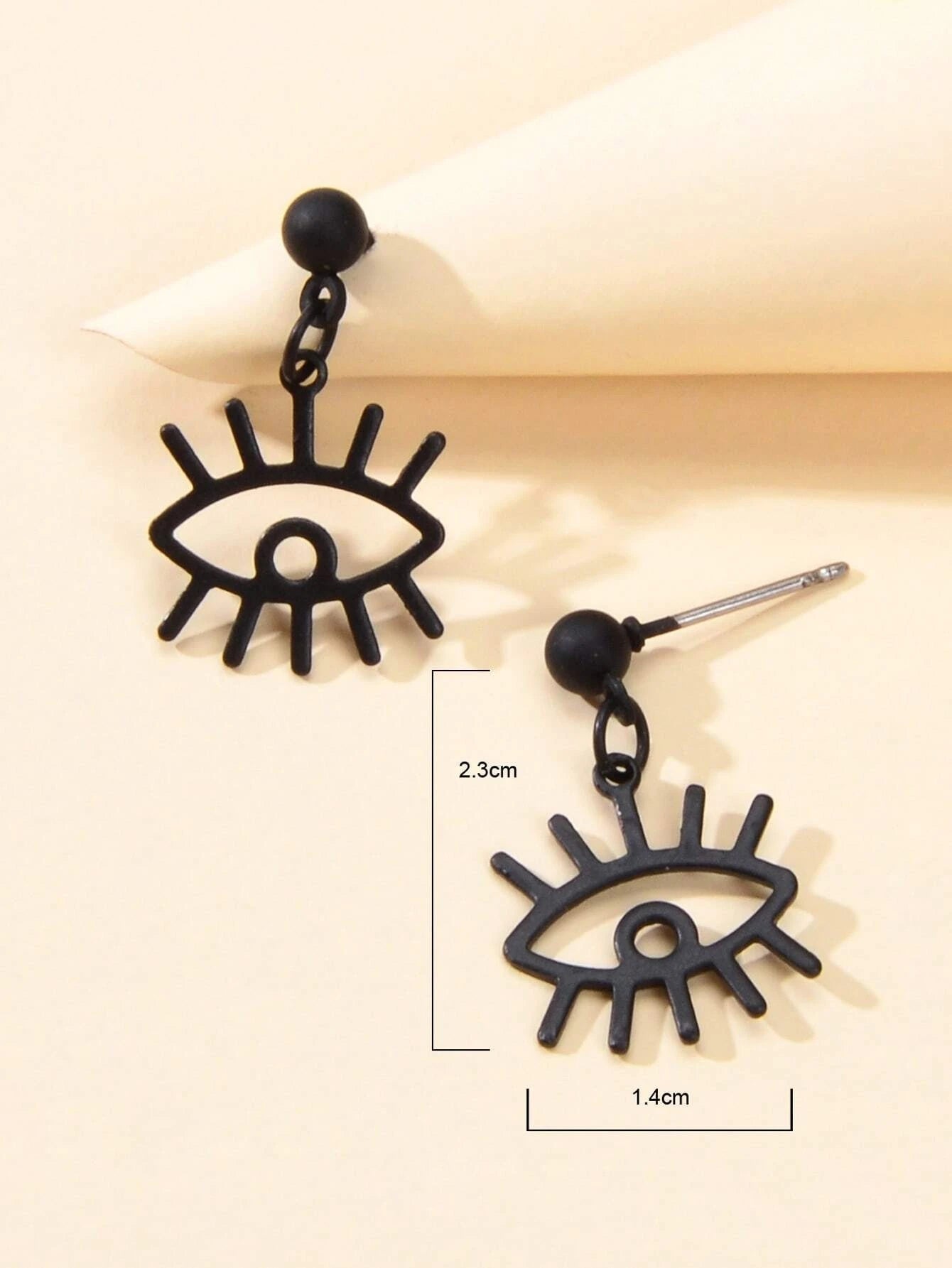Punk Minimalist Jewellery Black Eye Drop Dangle Earrings Women Girls Accessories-2