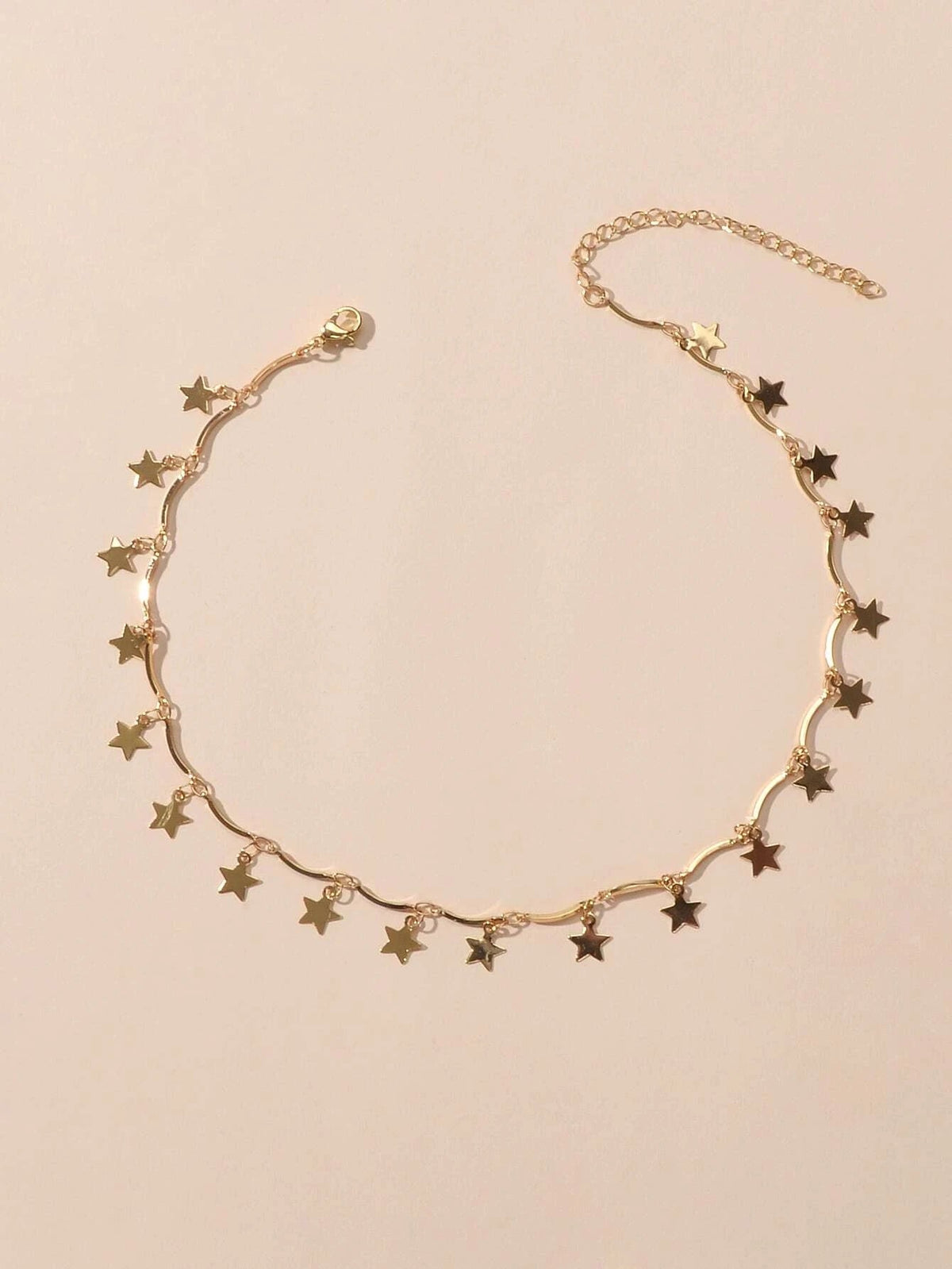 Jewellery set Fashion Gold Stars Charm Statement Necklace Triangle Stud Earrings-2