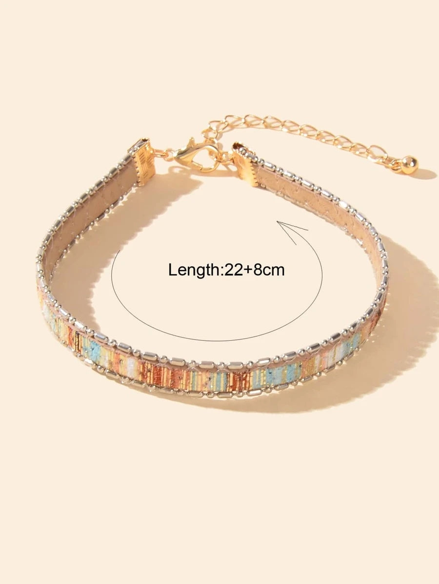 Bohemian Simple Leather Anklet Girls Teens Hippie Bracelet Foot Jewellery Gift-2