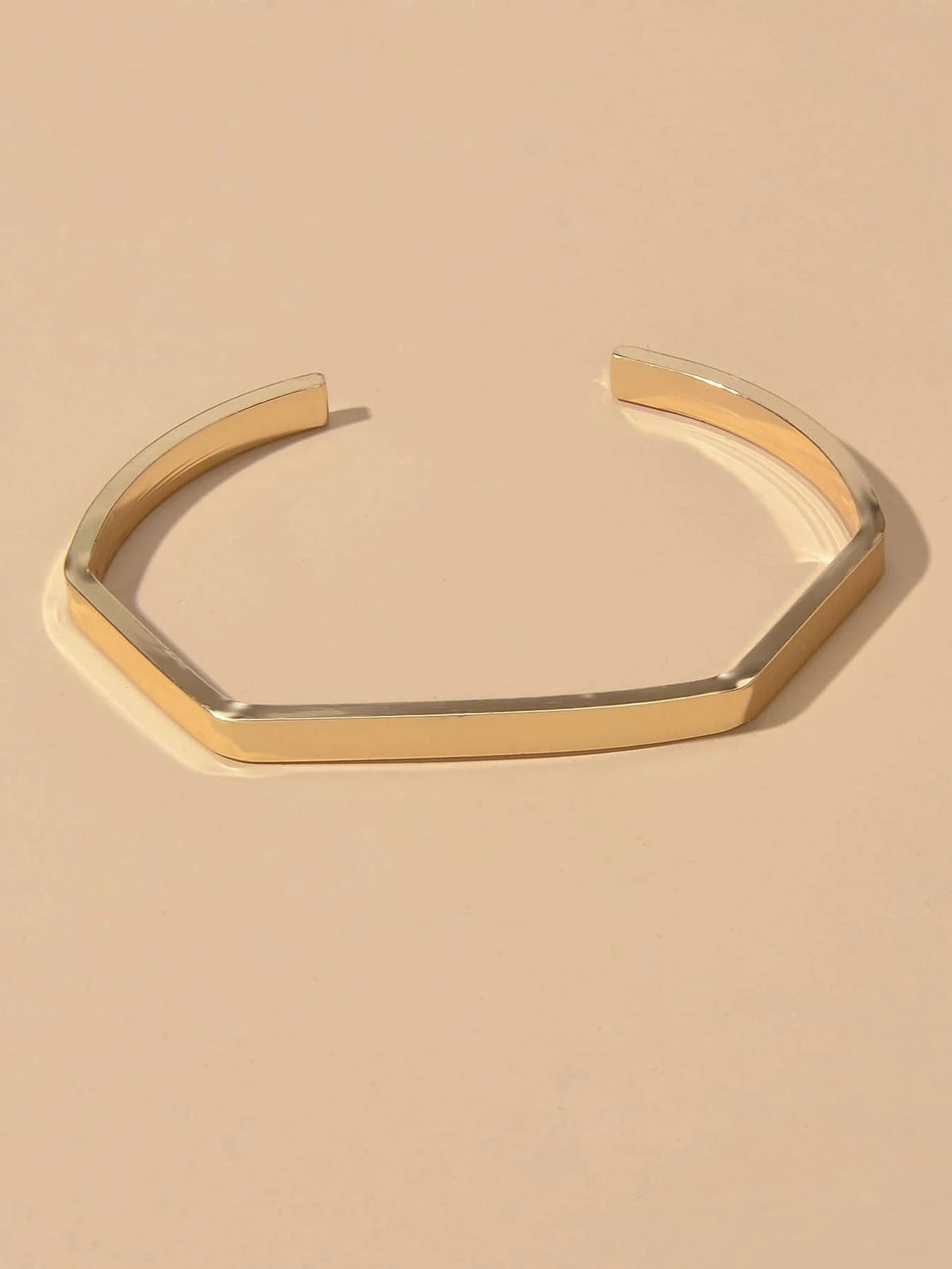 Minimalist Punk Style Gold Metal Geometric Women Open Cuff Bangles Teen Bracelet-2