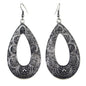 Tribal Ethnic Antique Gold Silver Carved Water Drop Big Earrings Boho Jewellery-5