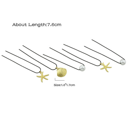 5pcs Hair Pins with Starfish Shell Pearl Charm Hair Sticks Hair Accessories Gift-4