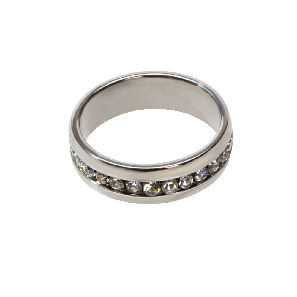 Faux Cubic Zirconia Silver Promise Ring Band Women Engagement Jewellery Gift-2