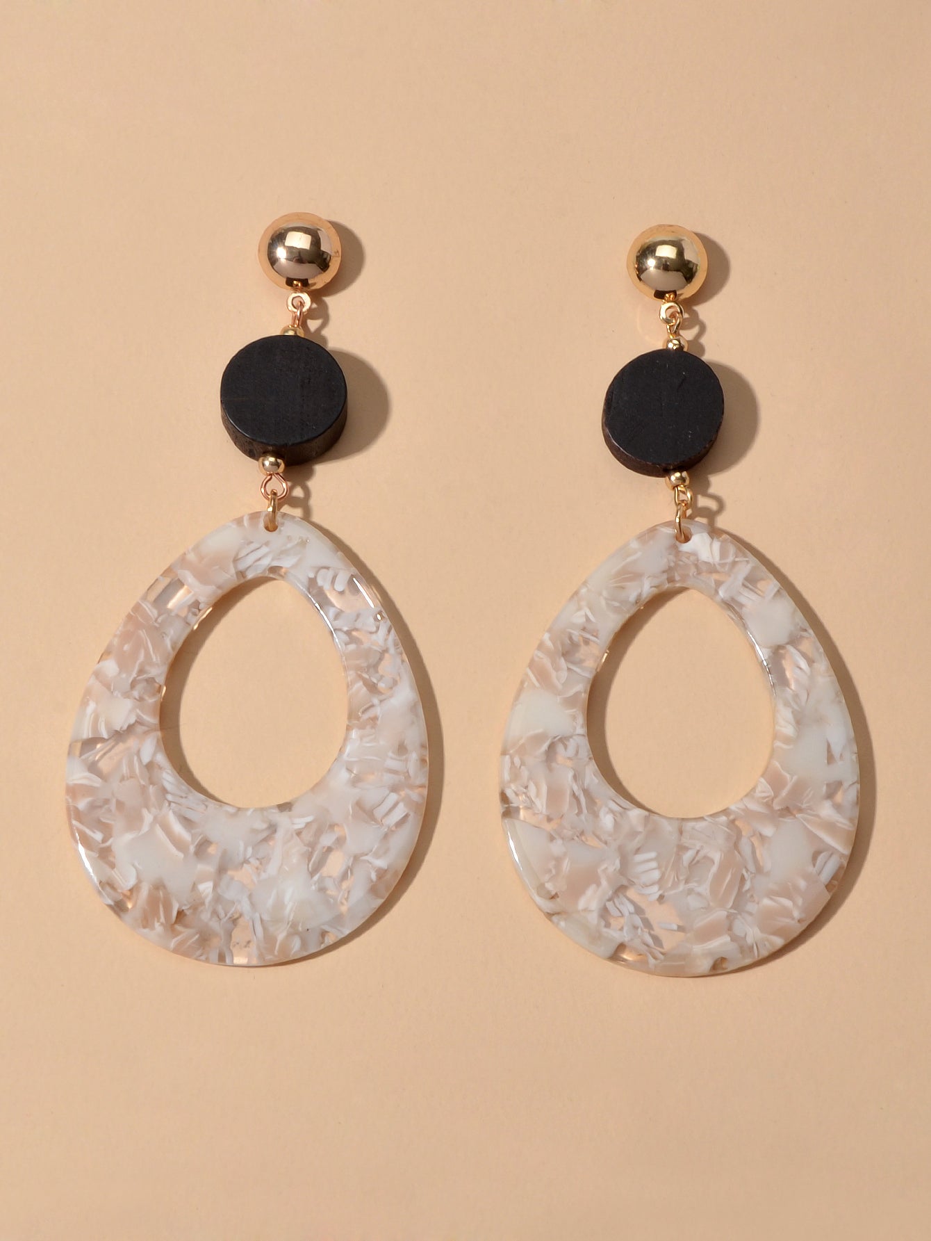 Retro Style Acrylic Water Drop Dangle Holiday Earrings Traditional Women Jewelry-3