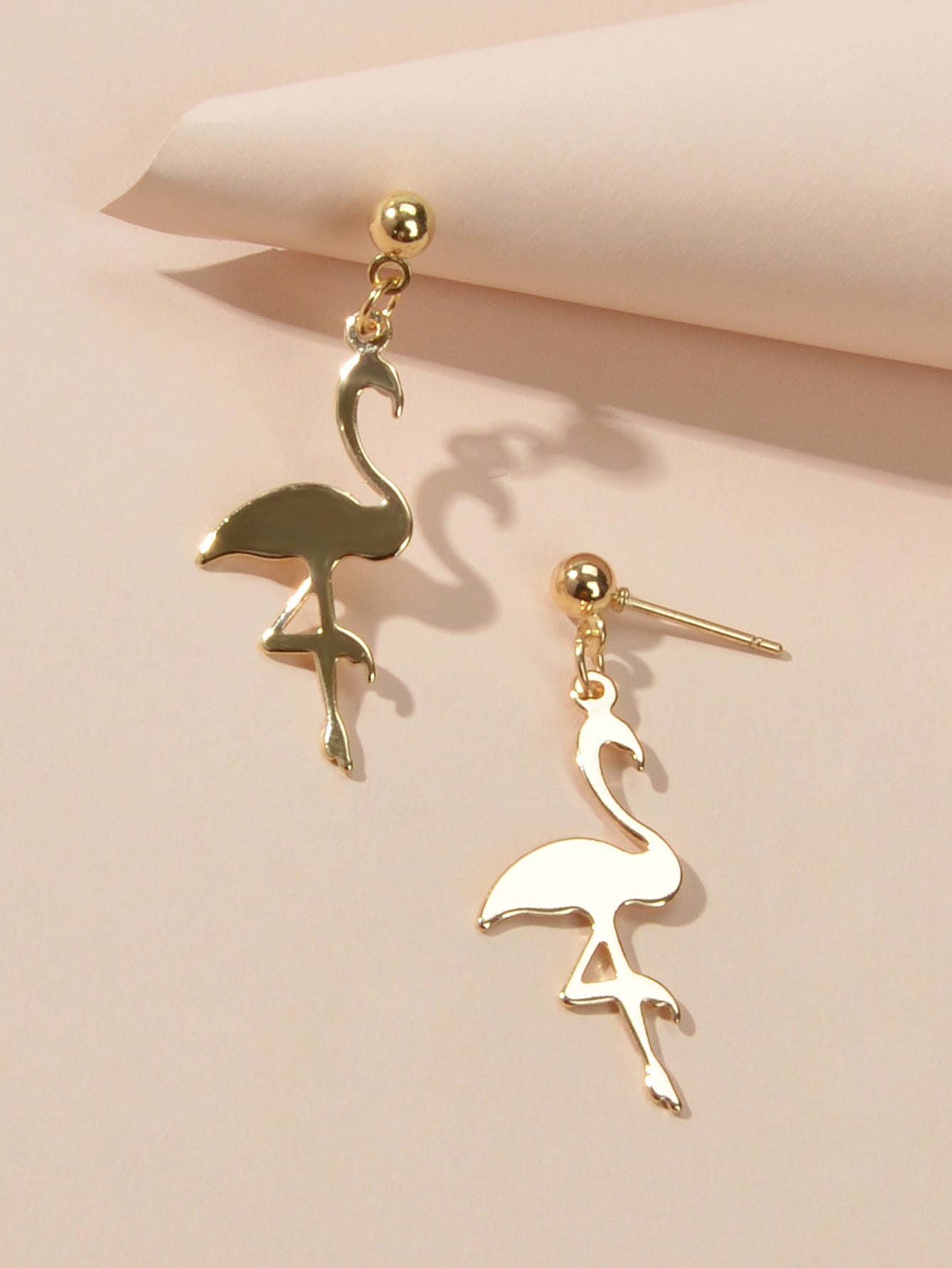 Funny Metal Minimalist Flamingo Dangle Lightweight Designer Jewellery Earrings-3