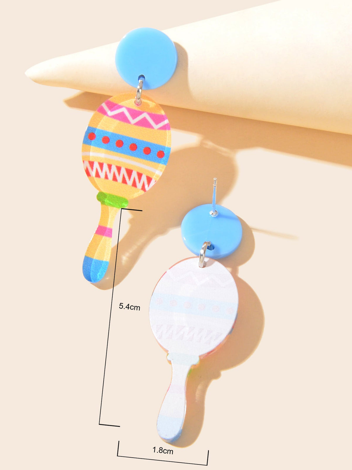 Y2k Style Sweet Colorful Geometric Pattern Acrylic Funny Bowling Dangle Earrings-3