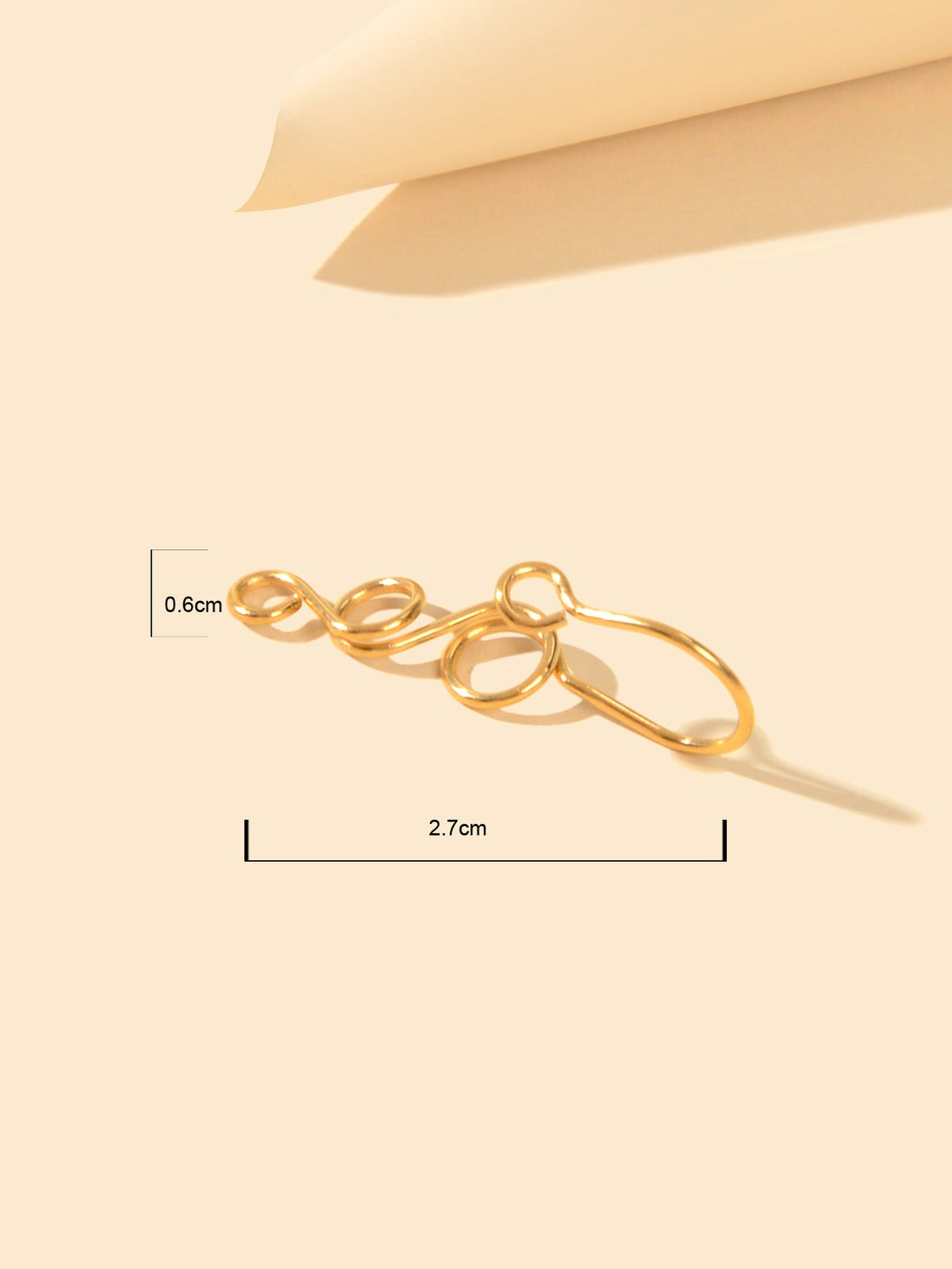 1 pc Faux Lip Ear Nose Gold Silver Twisted Non Piercing Clip On Nose Hoop Rings-3