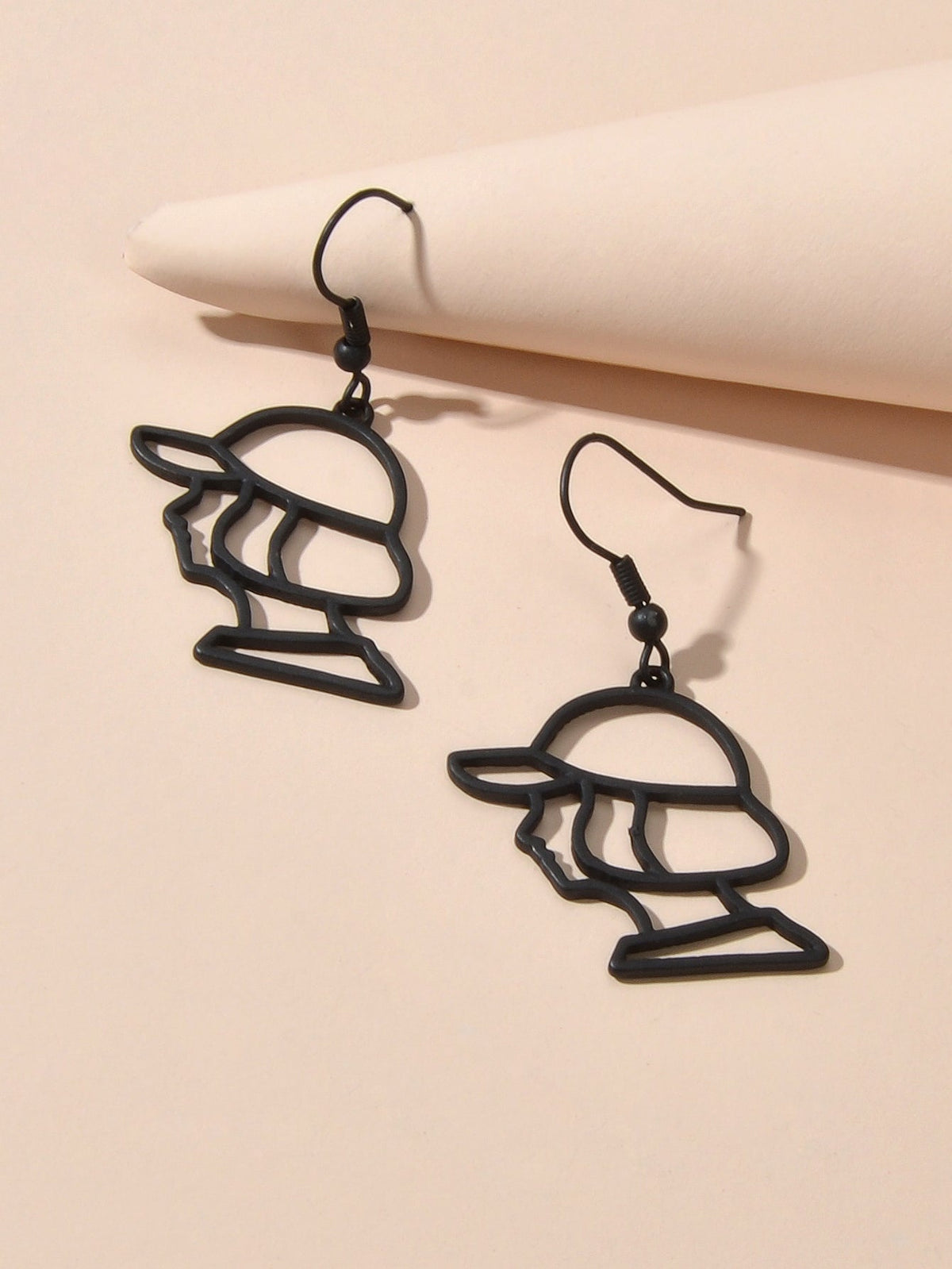Metal Baseball Boy Grunge Rock Cool Earrings Abstract Art Gift Hollow Jewellery-3