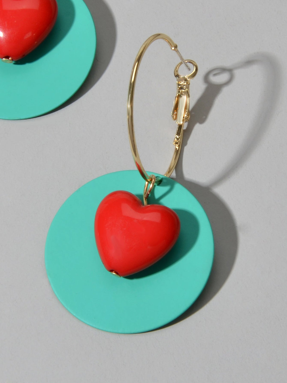 Female Jewellery Round Heart Gold Circle Hoop Earrings Women Party Decoration-3