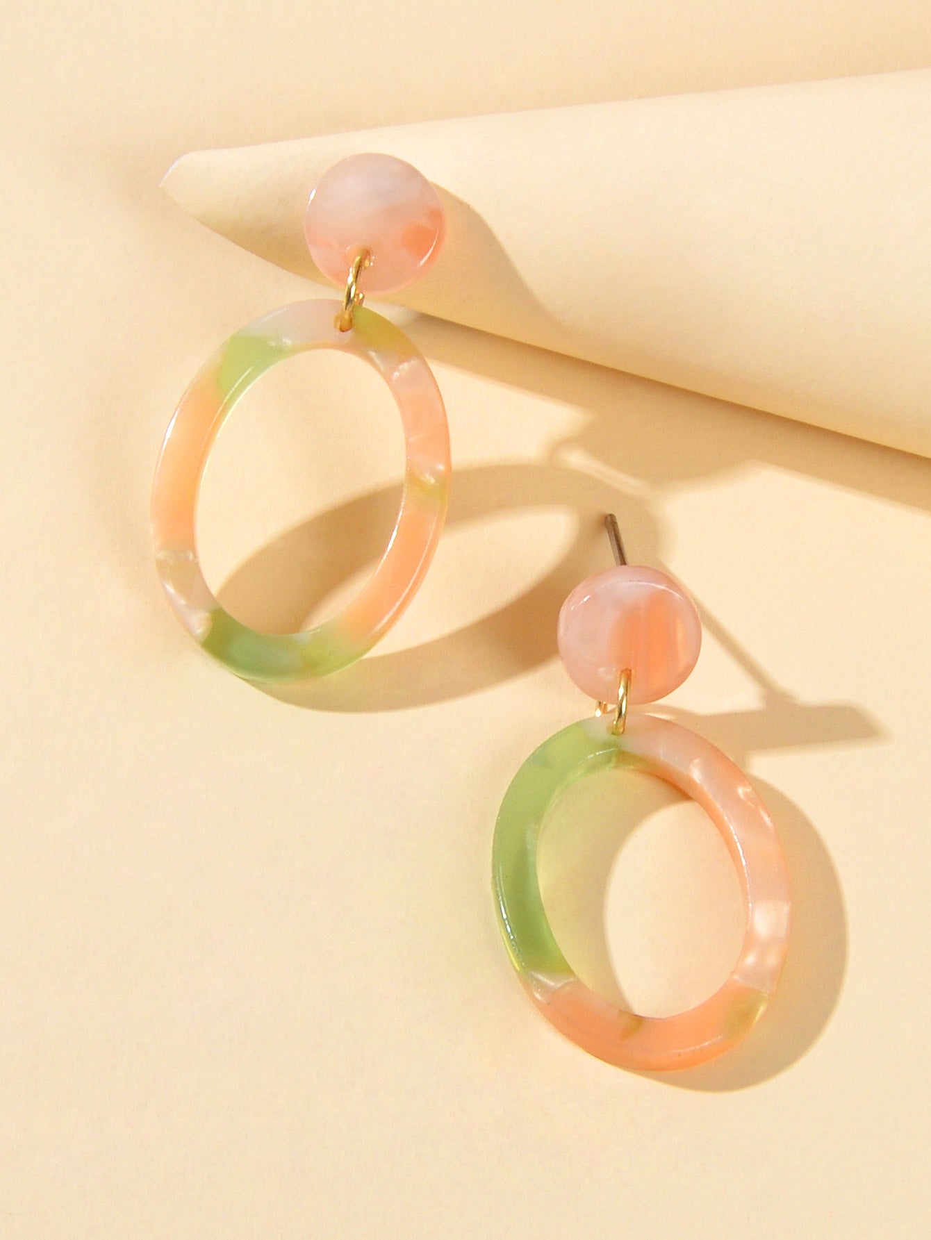 Women Designer Jewellery Multi-colored Resin Circle Dangle Perfect Earrings-3
