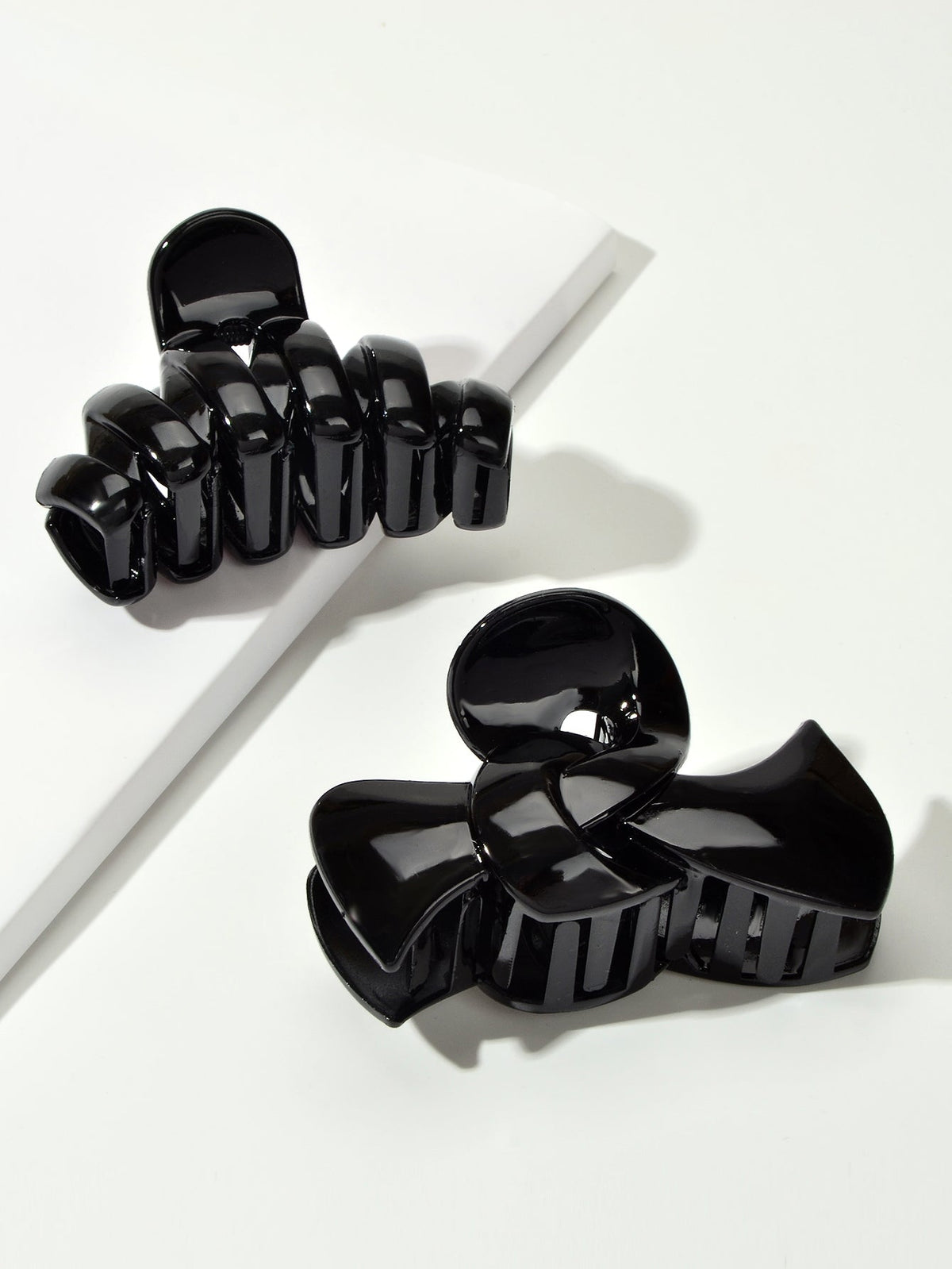 2pcs $5.99 Big Hair Claw Hair Accessory Black Plastic Bowknot Hair Clip Headwear-3