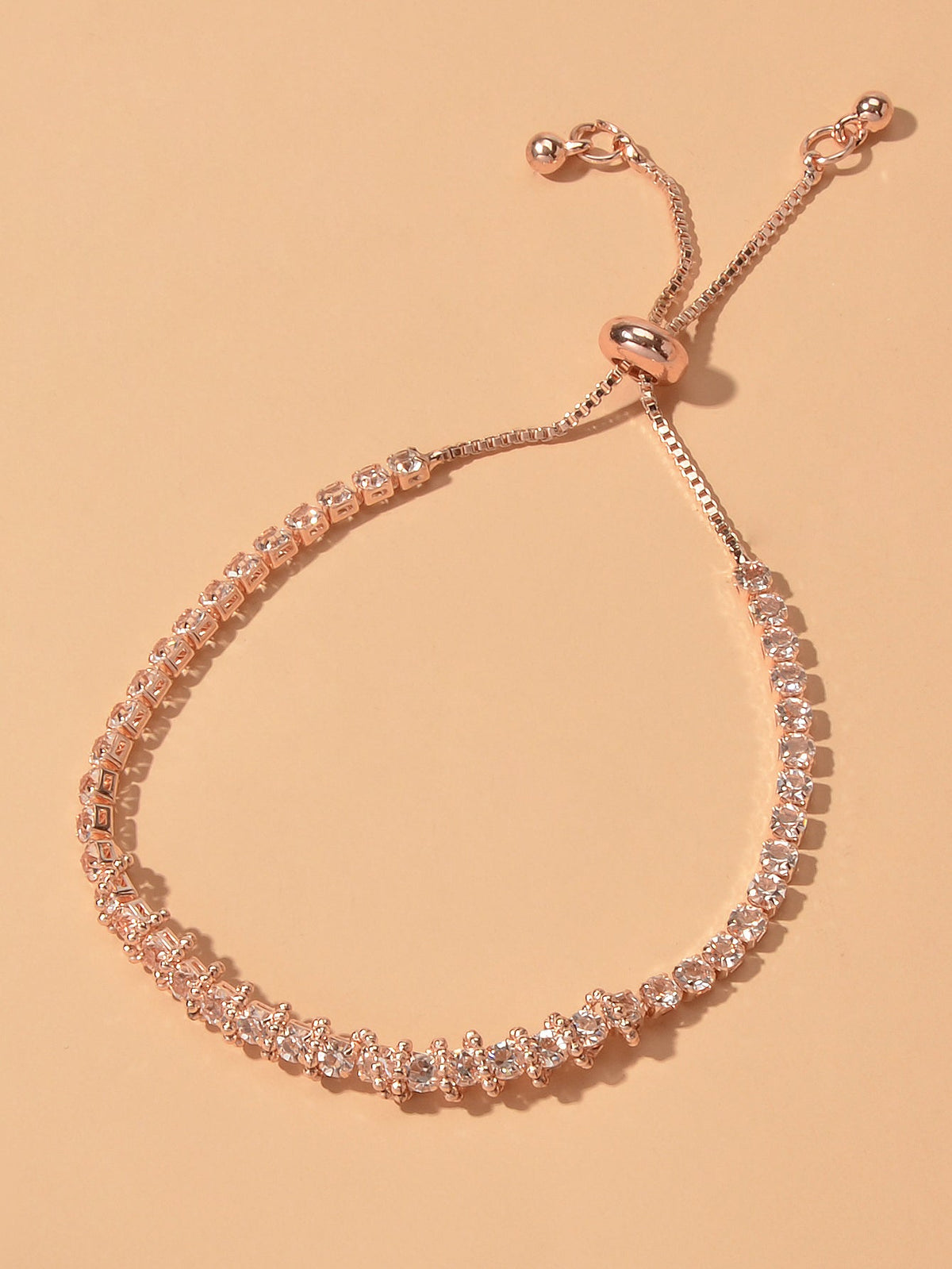 Trendy Rhinestone Sparkle Bling Crystal Tennis Bracelet Adjustable Wristband-3