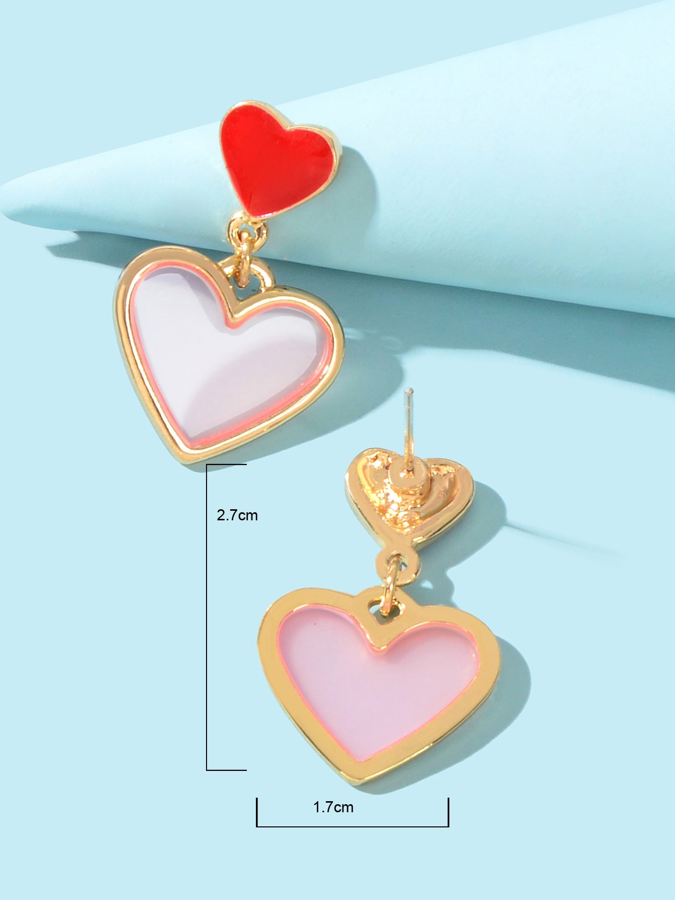Love Heart Earrings Fancy Dangling Drop Stud Women Girls Jewellery Party Gift-3