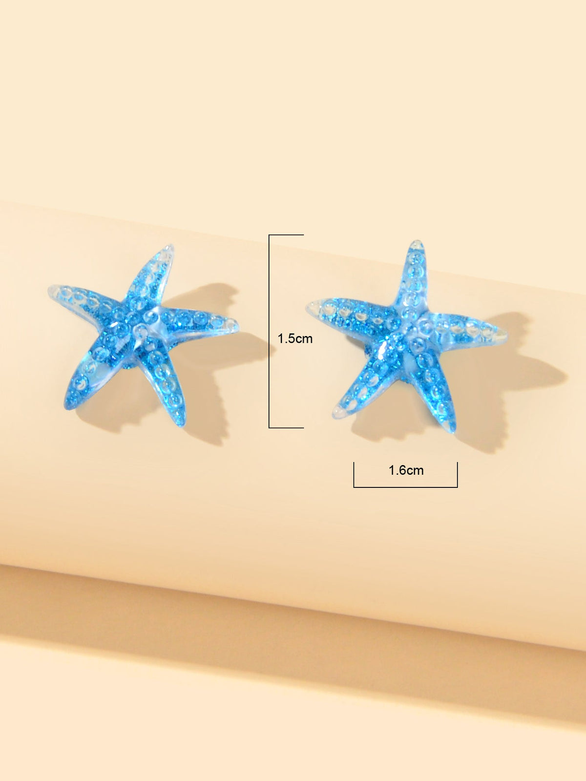 Ocean Beach Tribal Chic Blue Resin Starfish Stud Earrings Holiday Sea Jewellery-3