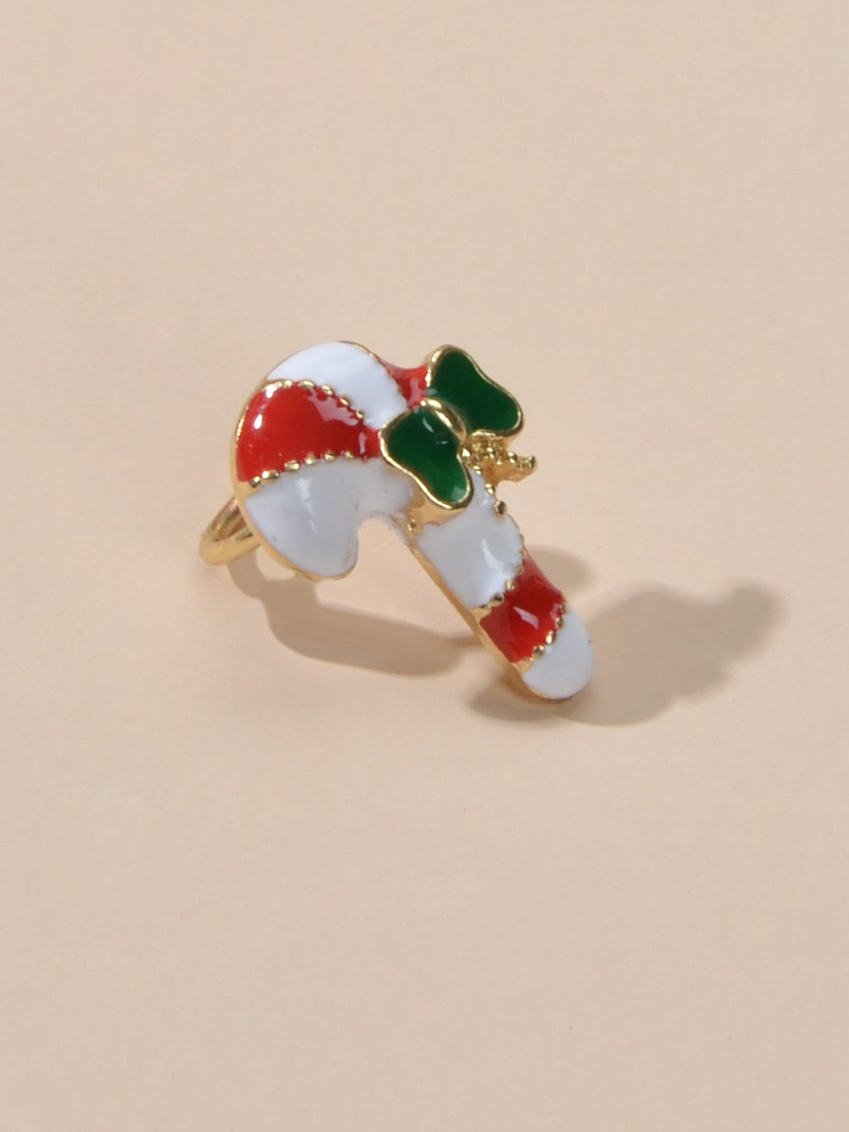 1pc Christmas Jewelry Festival Multi-colored Crutch Bow Holiday Earring Eac Cuff-3